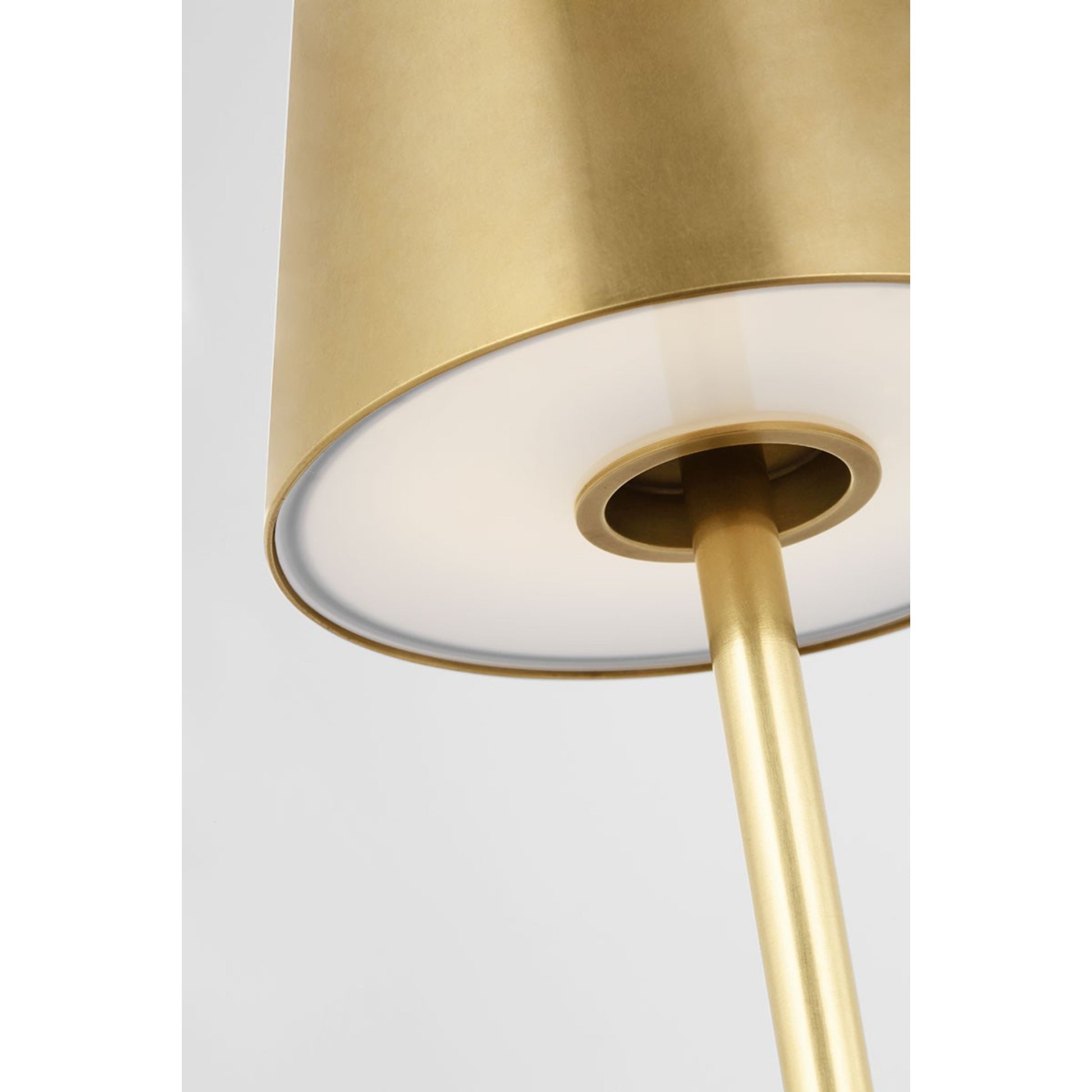 Nevis Short Accent Rechargeable Table Lamp, Hand Rubbed Antique Brass Finish - Bees Lighting