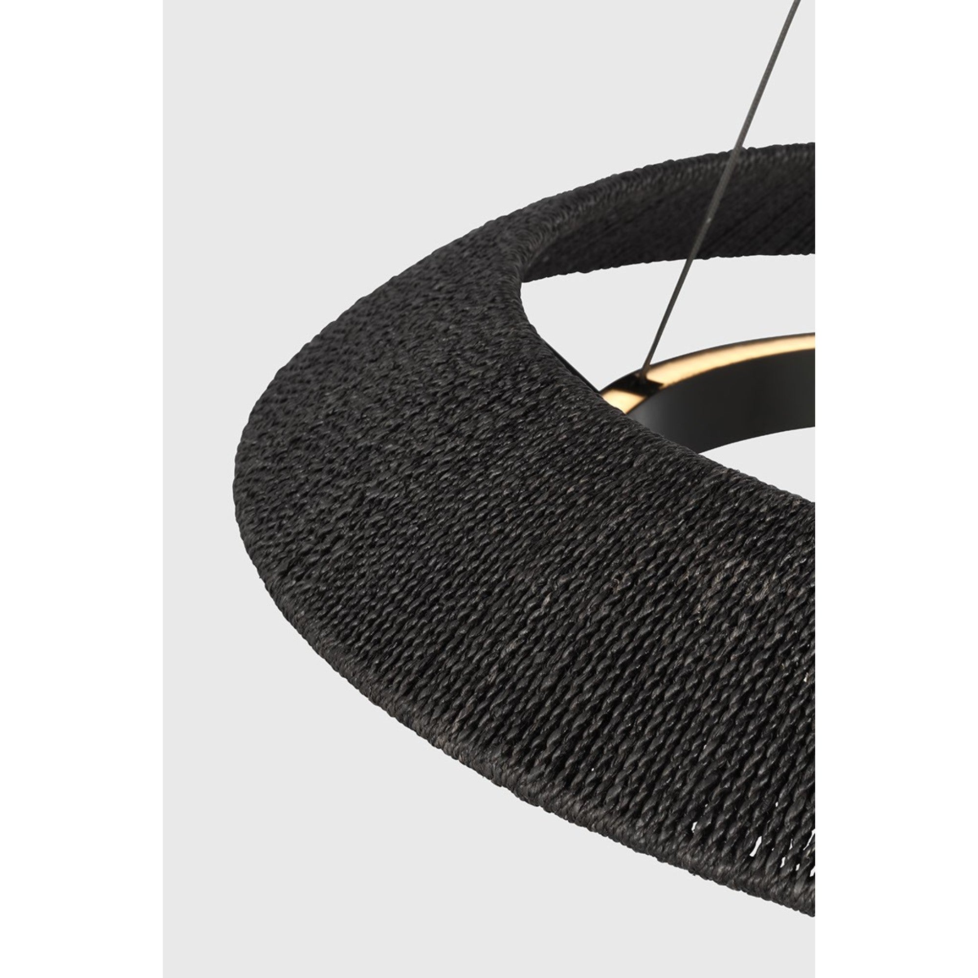 Noa 27" Small Chandelier, 120-277V, Bronze with Washed Black Rattan Finish - Bees Lighting