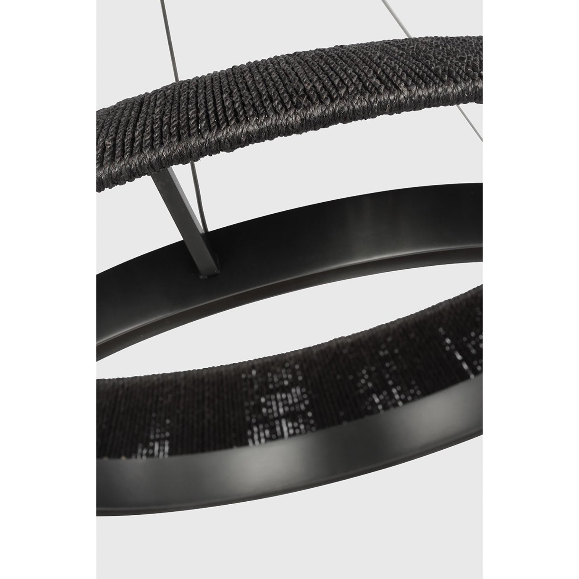 Noa 27" Small Chandelier, 120-277V, Bronze with Washed Black Rattan Finish - Bees Lighting