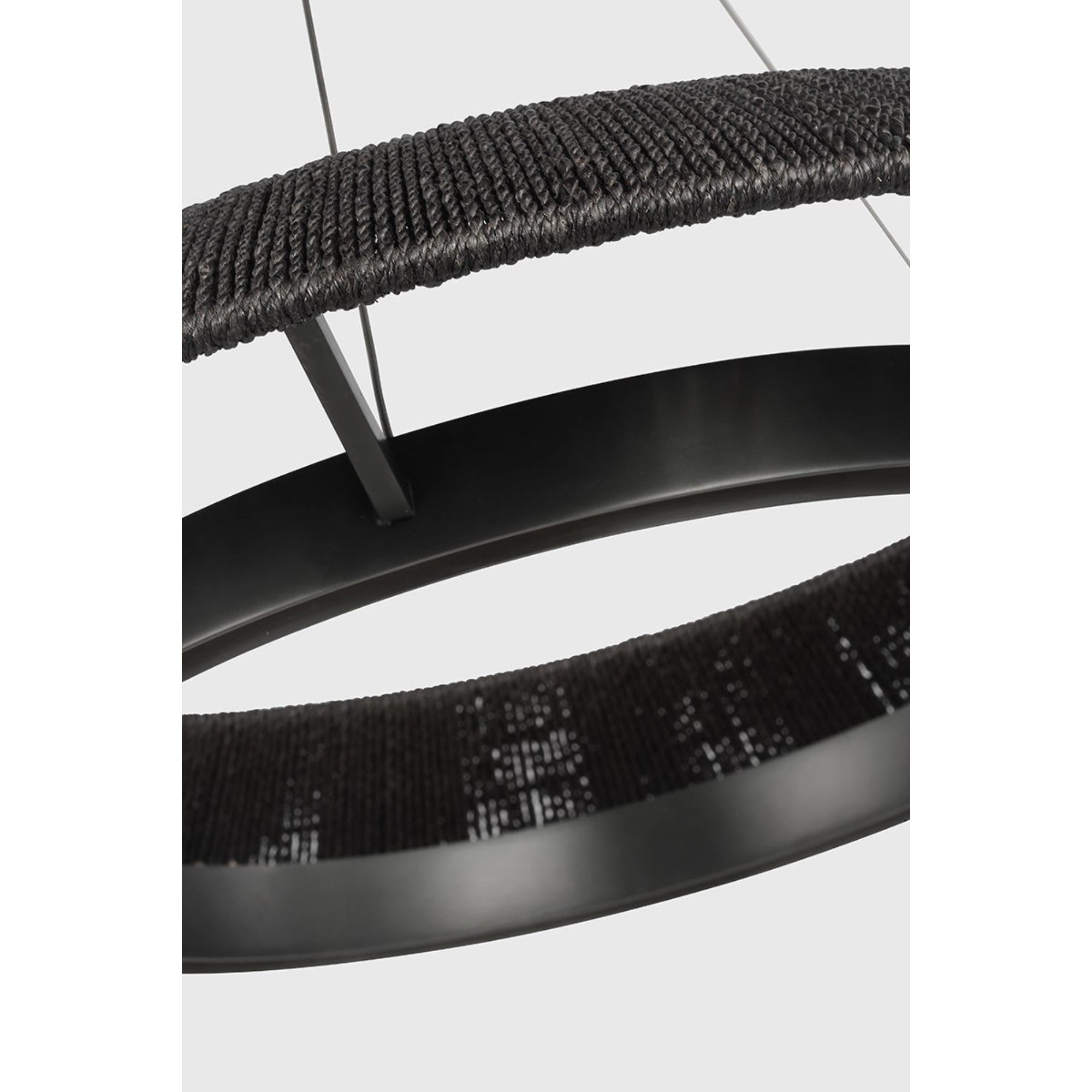 Noa 27" Small Chandelier, 120-277V, Bronze with Washed Black Rattan Finish - Bees Lighting