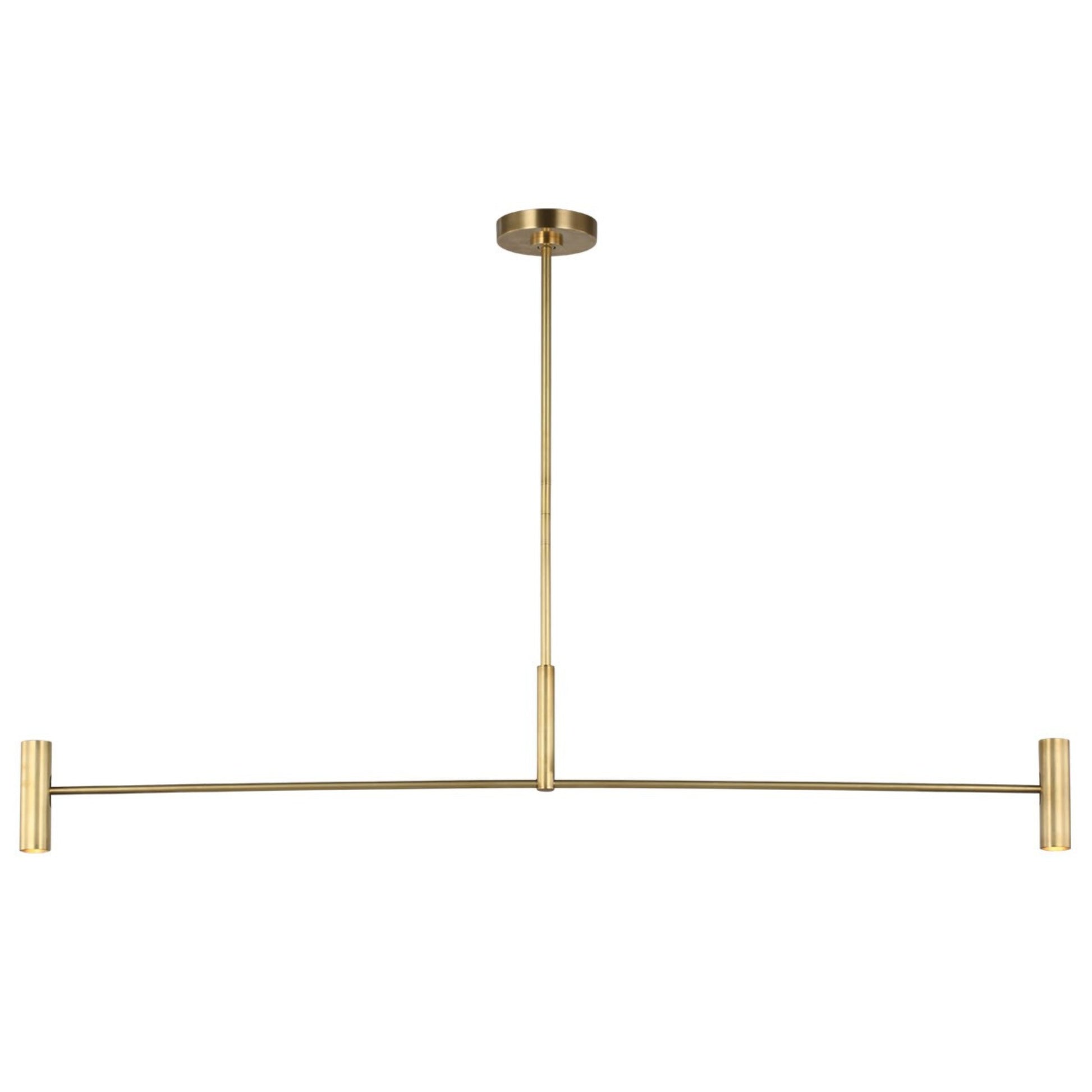 Ponte 50" LED Large Linear Chandelier, 120-277VV, Hand Rubbed Antique Brass Finish - Bees Lighting
