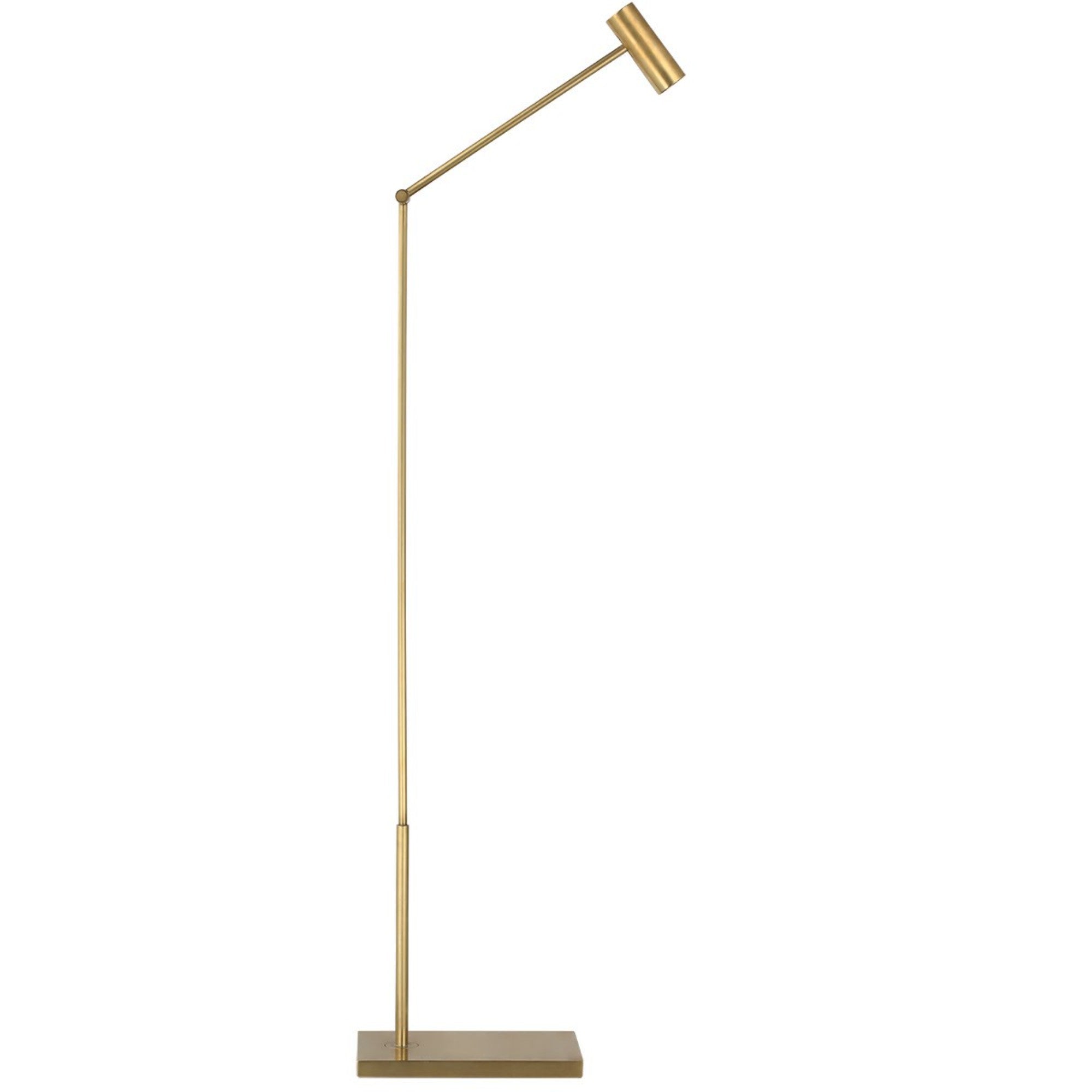 Ponte LED Small Floor Lamp, 120-240V, Hand Rubbed Antique Brass Finish - Bees Lighting