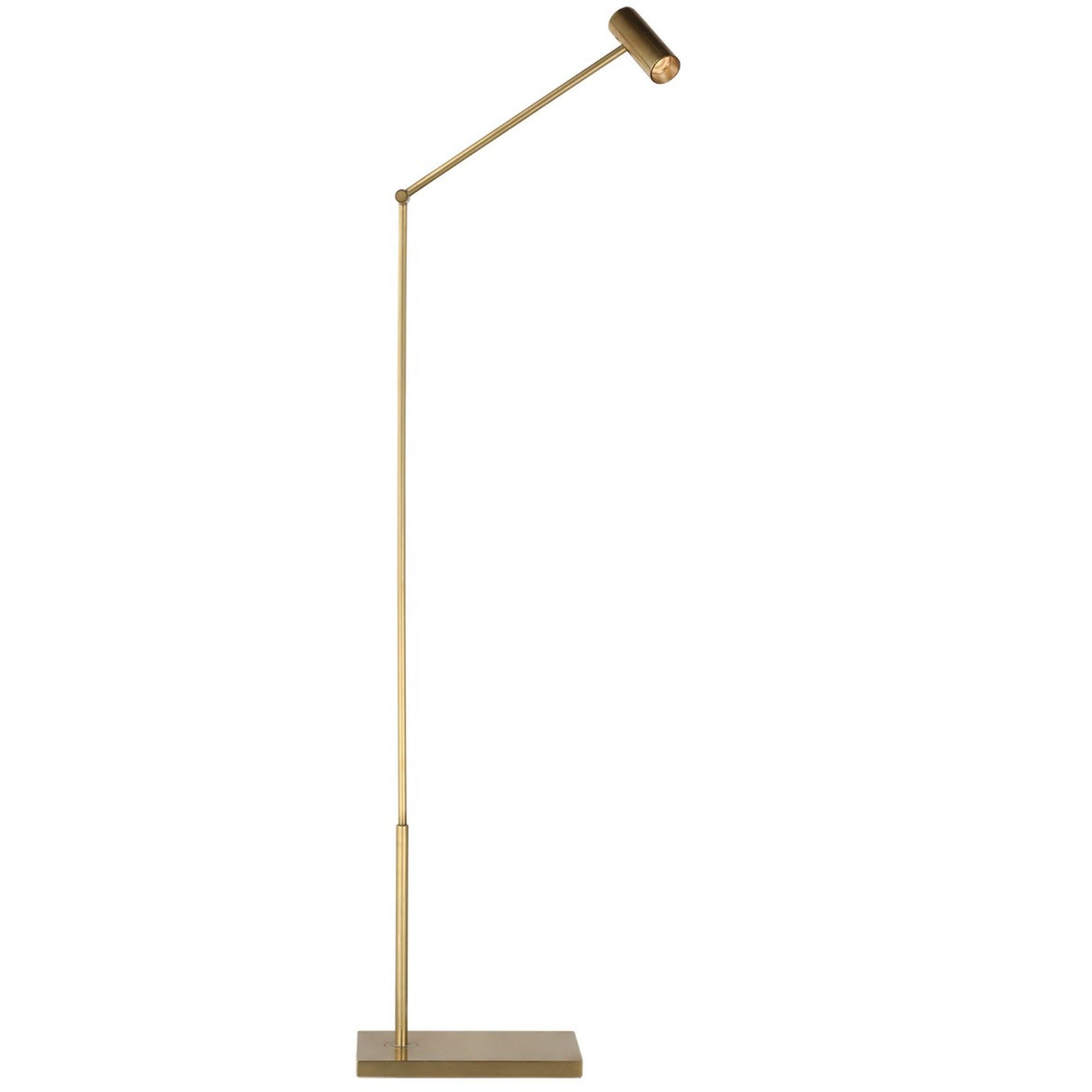 Ponte LED Small Floor Lamp, 120-240V, Hand Rubbed Antique Brass Finish - Bees Lighting
