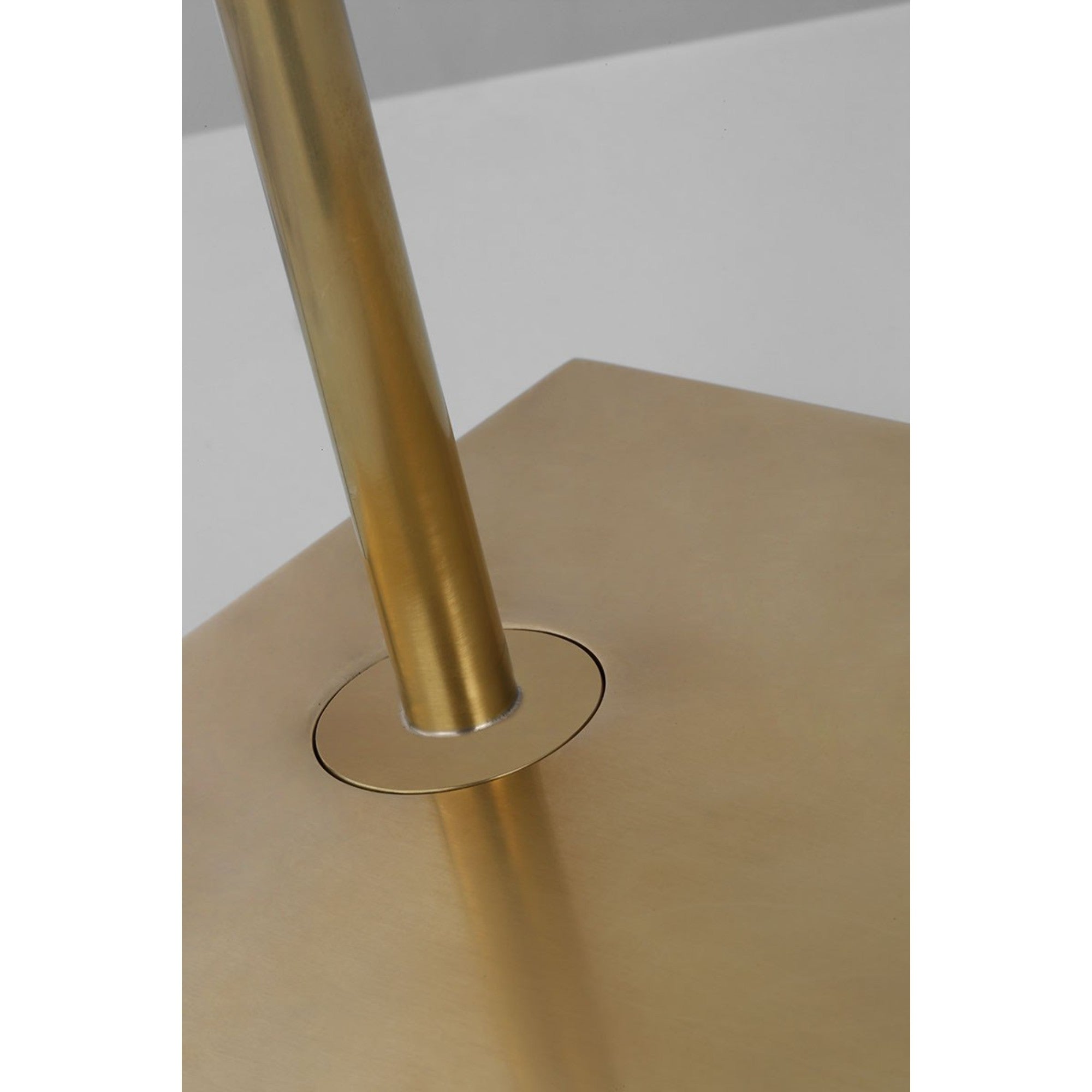 Ponte LED Small Floor Lamp, 120-240V, Hand Rubbed Antique Brass Finish - Bees Lighting