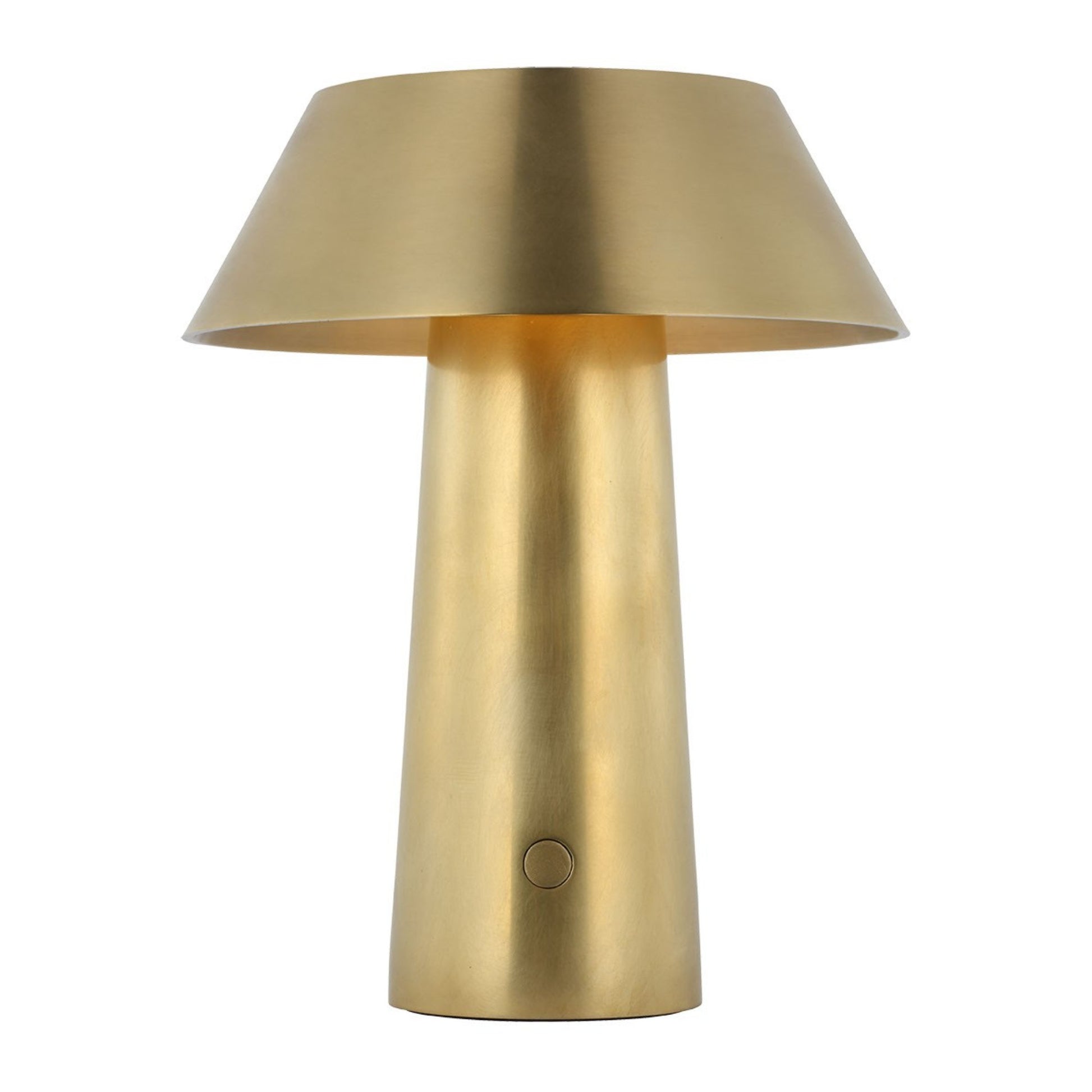 Sesa Short Accent Rechargeable Table Lamp, 120-240V, Hand Rubbed Antique Brass Finish - Bees Lighting
