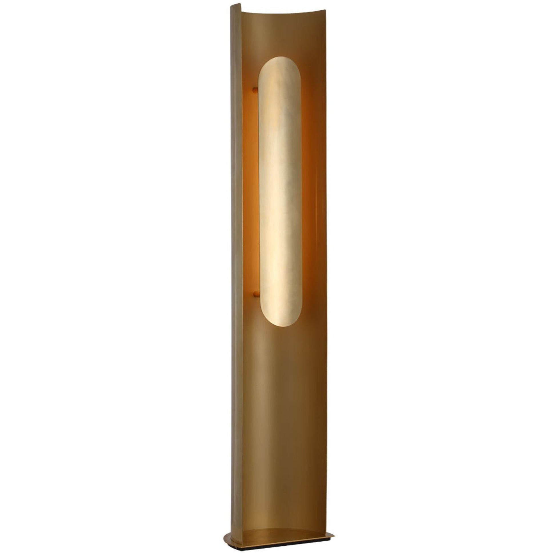 Shielded LED Floor Lamp, Hand Rubbed Antique Brass Finish - Bees Lighting