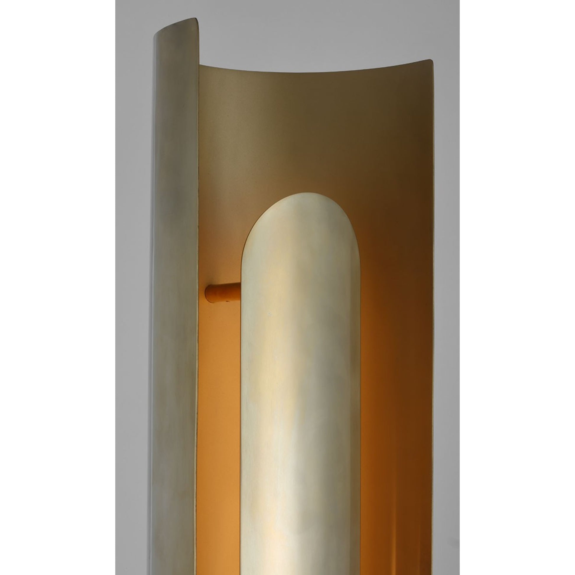 Shielded LED Floor Lamp, Hand Rubbed Antique Brass Finish - Bees Lighting