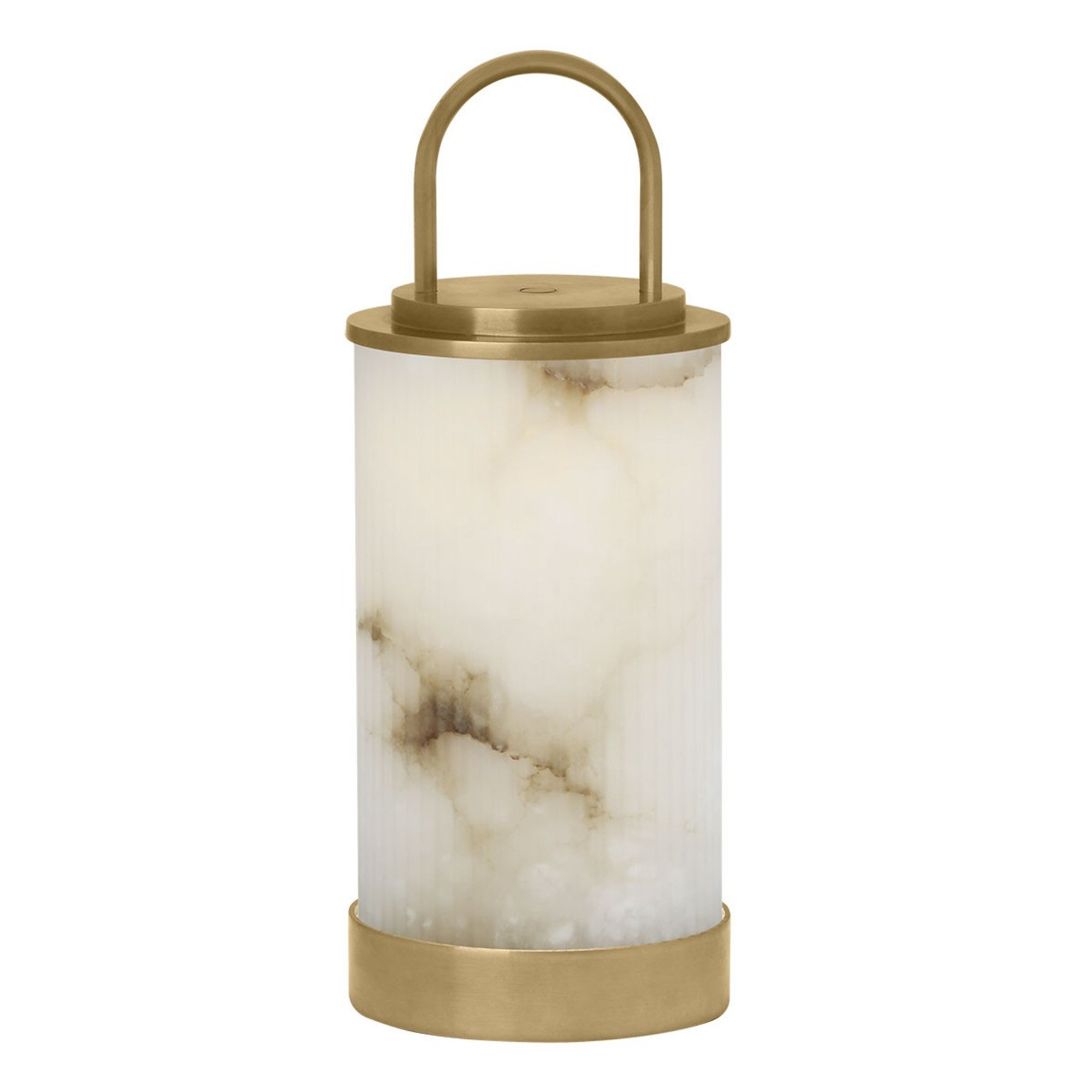 Tawa Accent Alabaster Rechargeable Table Lamp, 120-240V, Hand Rubbed Antique Brass Finish - Bees Lighting