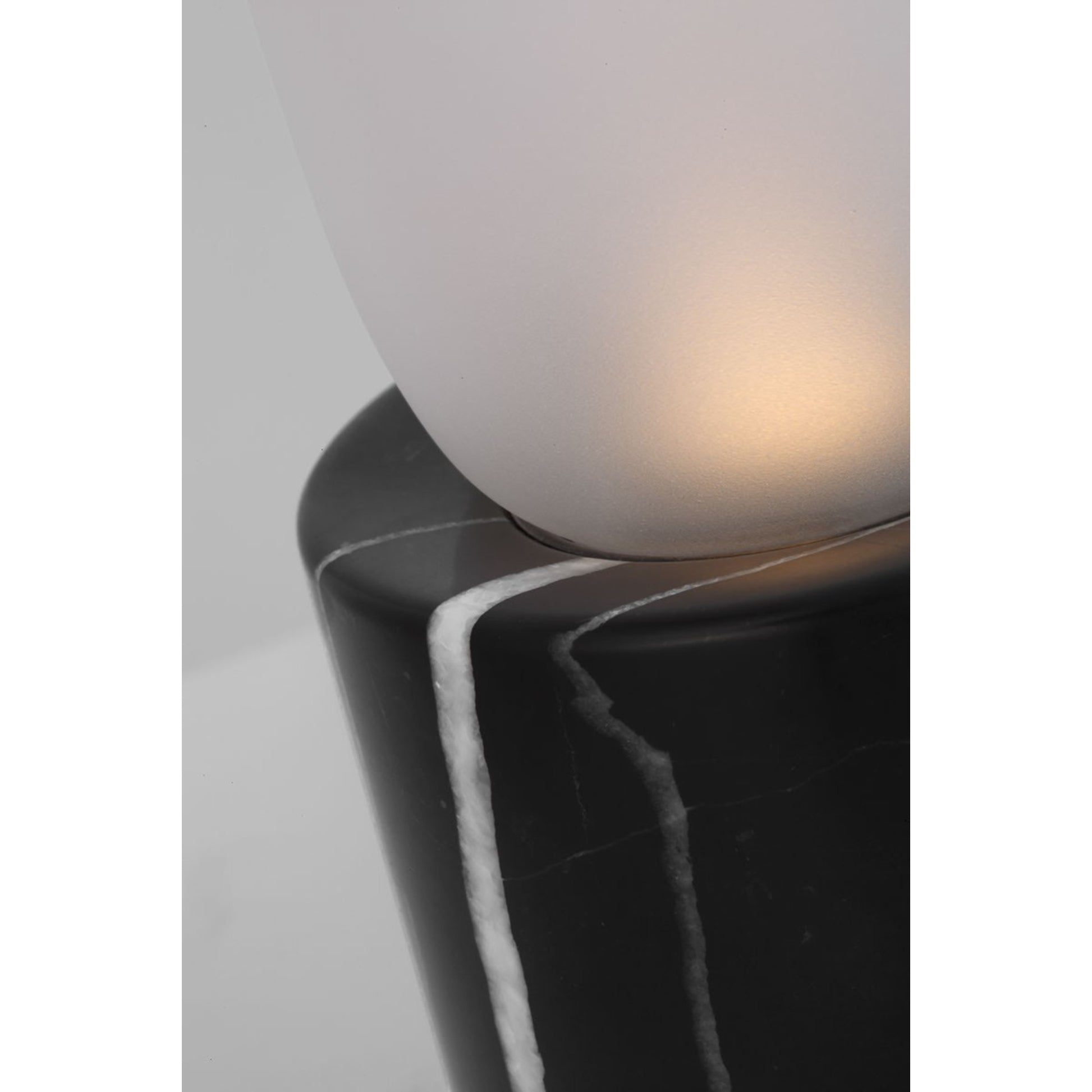 Volver 10" LED Accent Table Lamp, 120-240V, Black Marble Finish - Bees Lighting
