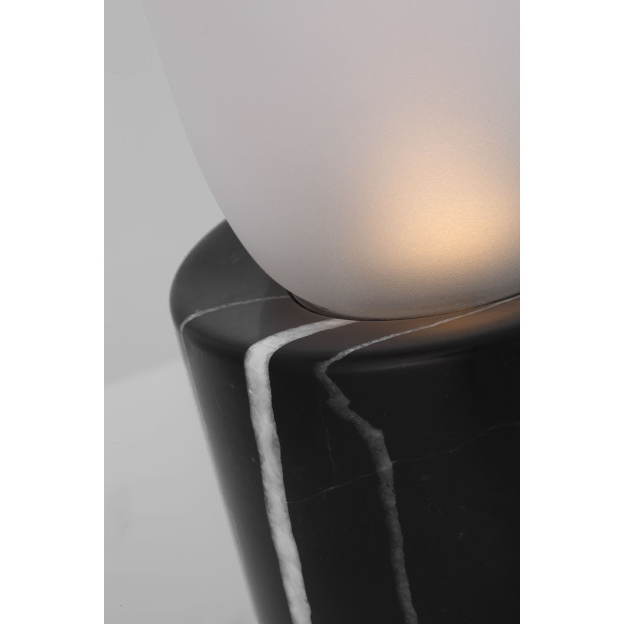 Volver 10" LED Accent Table Lamp, 120-240V, Black Marble Finish - Bees Lighting