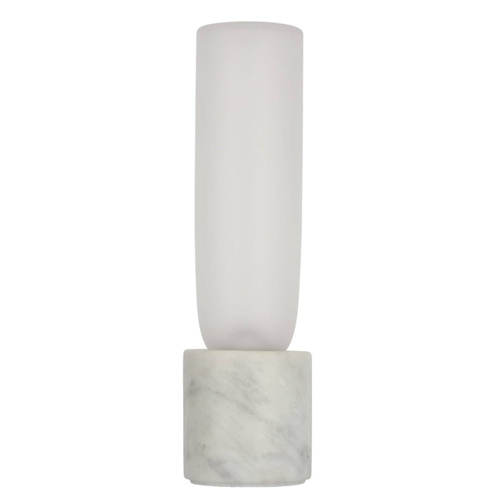 Volver 10" LED Accent Table Lamp, 120-240V, White Marble Finish - Bees Lighting