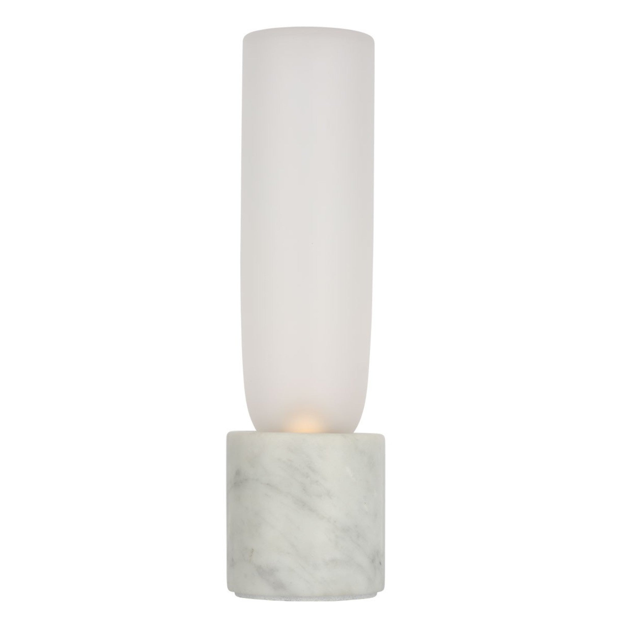 Volver 10" LED Accent Table Lamp, 120-240V, White Marble Finish - Bees Lighting