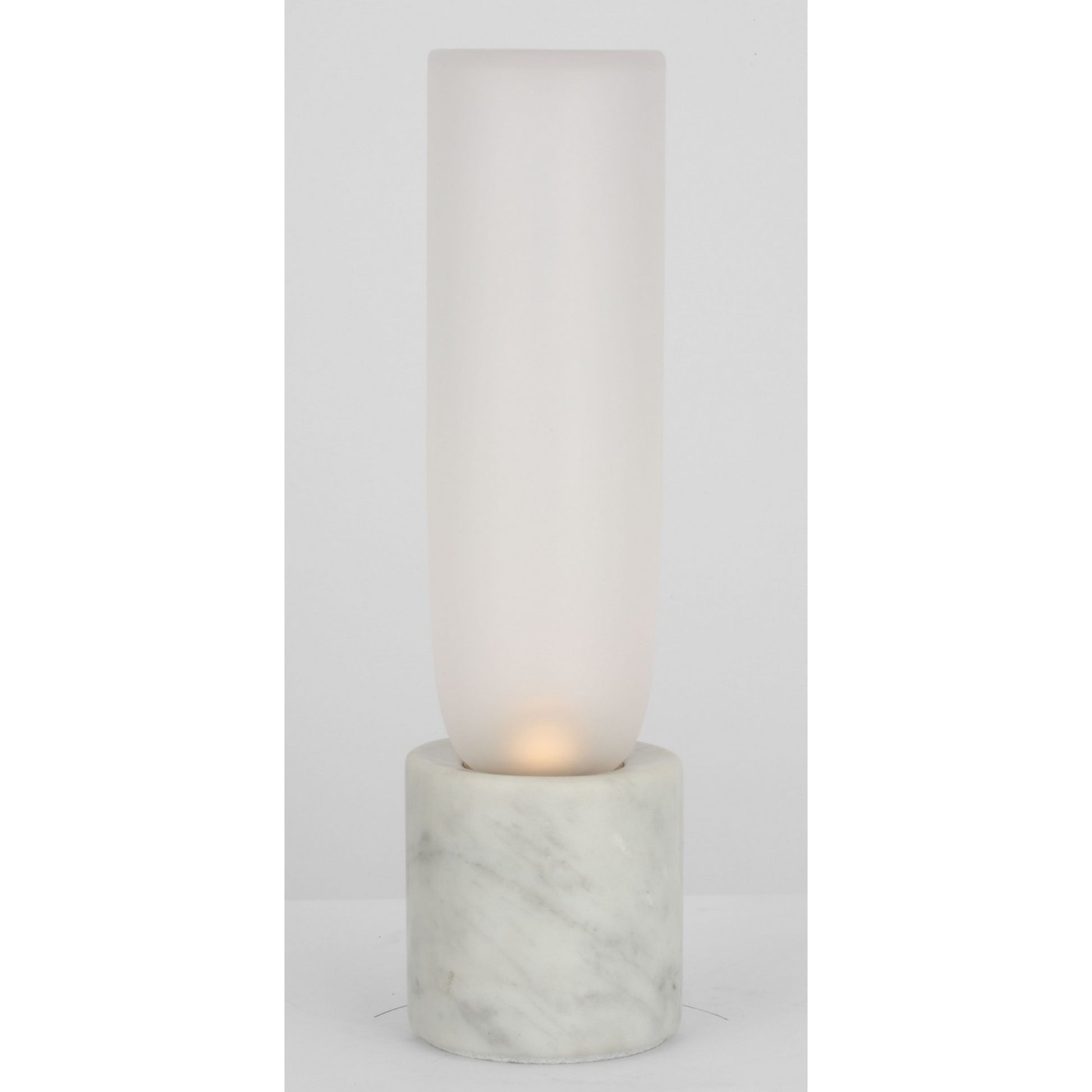 Volver 10" LED Accent Table Lamp, 120-240V, White Marble Finish - Bees Lighting