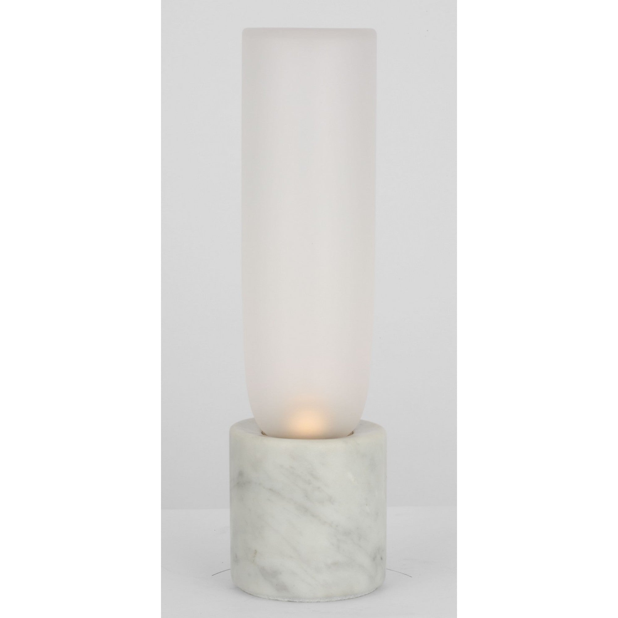 Volver 10" LED Accent Table Lamp, 120-240V, White Marble Finish - Bees Lighting