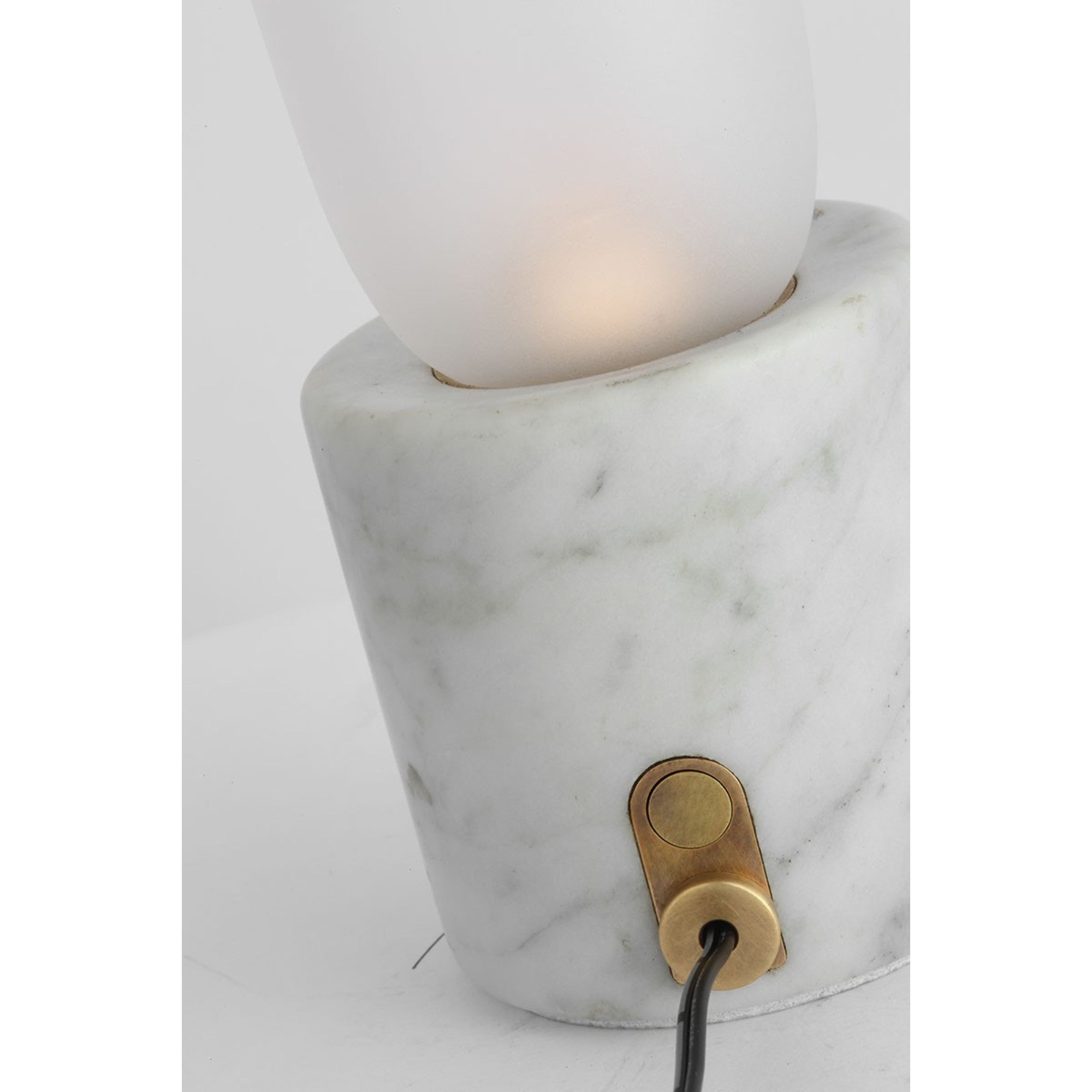 Volver 10" LED Accent Table Lamp, 120-240V, White Marble Finish - Bees Lighting