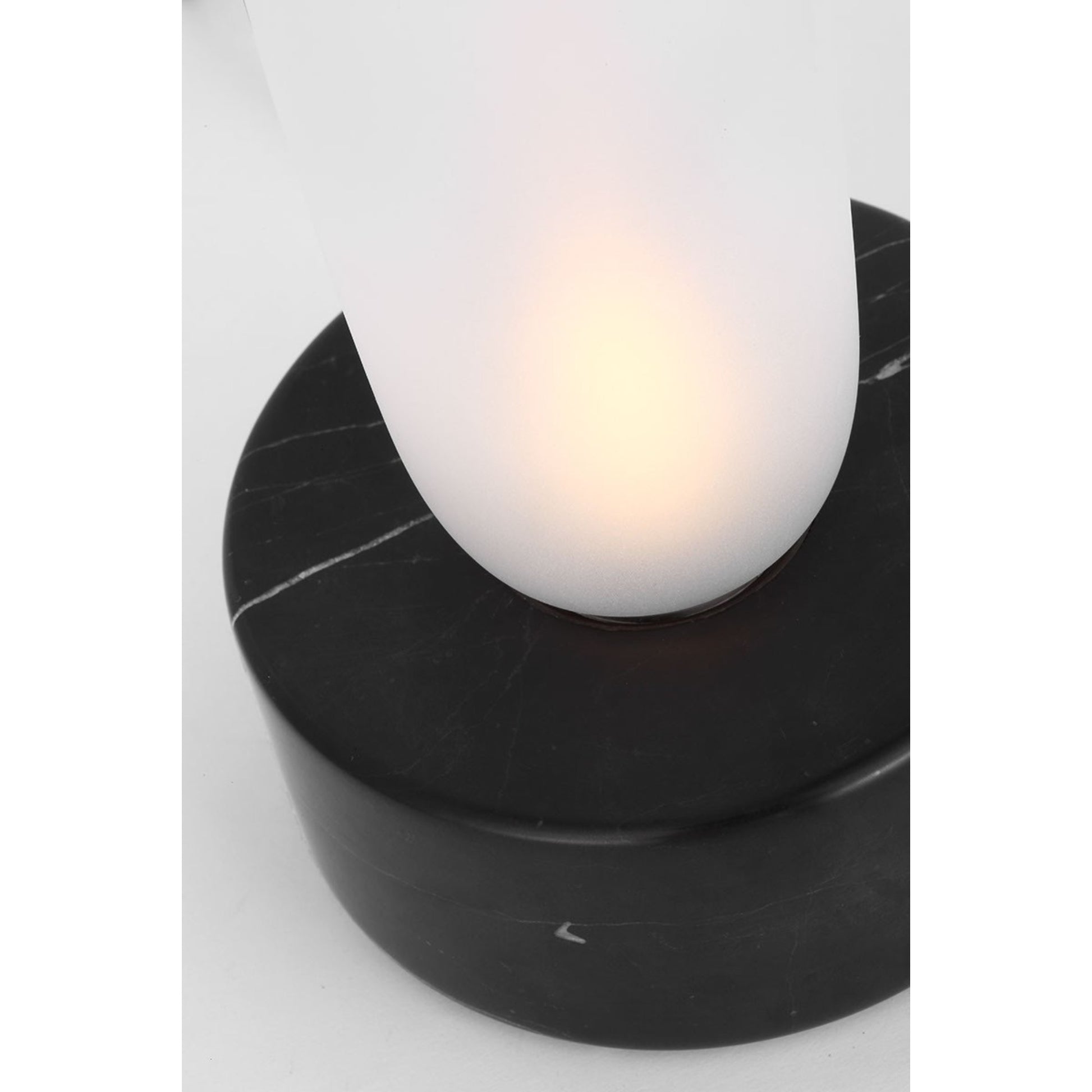 Volver 15" LED Small Table Lamp, 120-240V, Black Marble Finish - Bees Lighting
