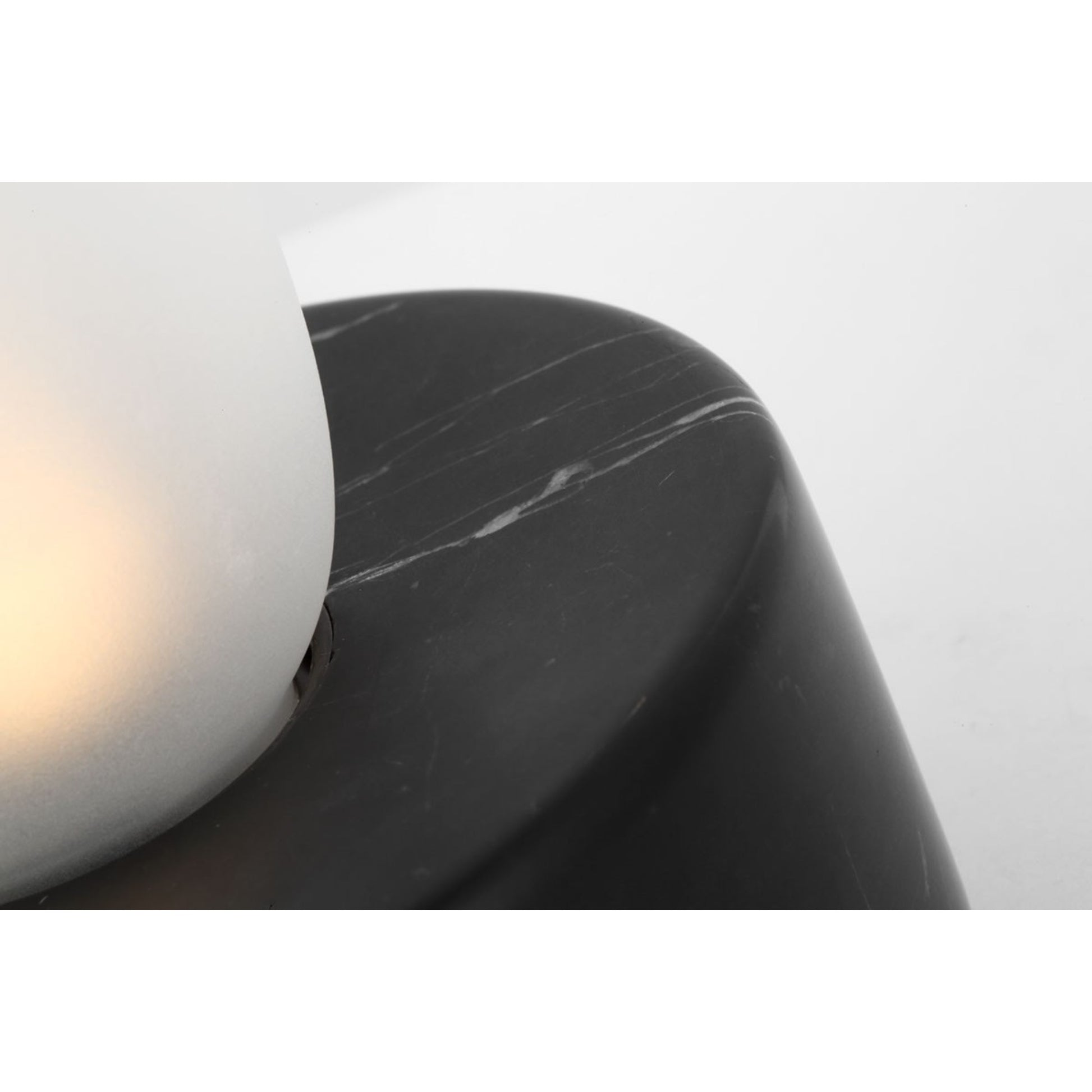 Volver 15" LED Small Table Lamp, 120-240V, Black Marble Finish - Bees Lighting