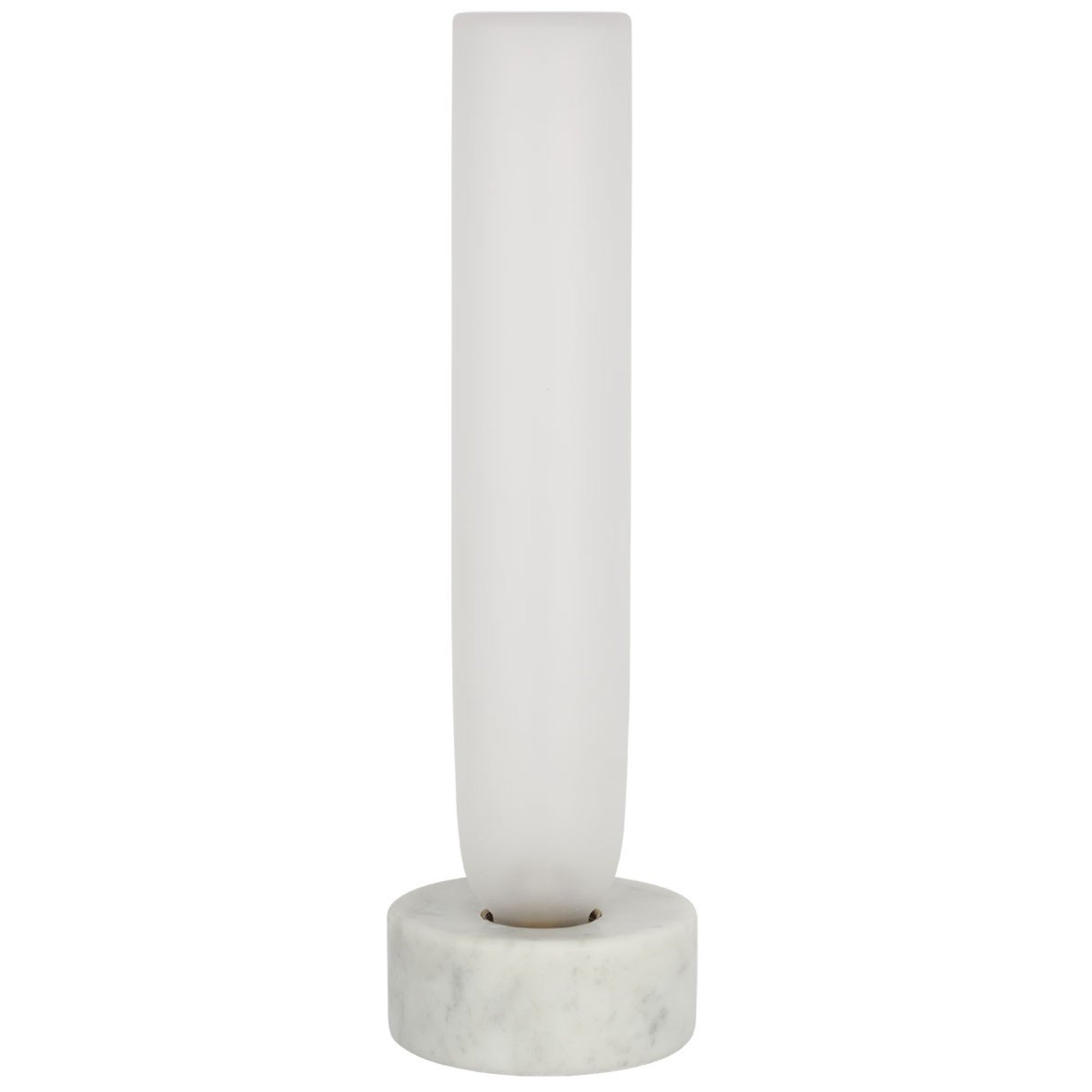 Volver 15" LED Small Table Lamp, 120-240V, White Marble Finish - Bees Lighting
