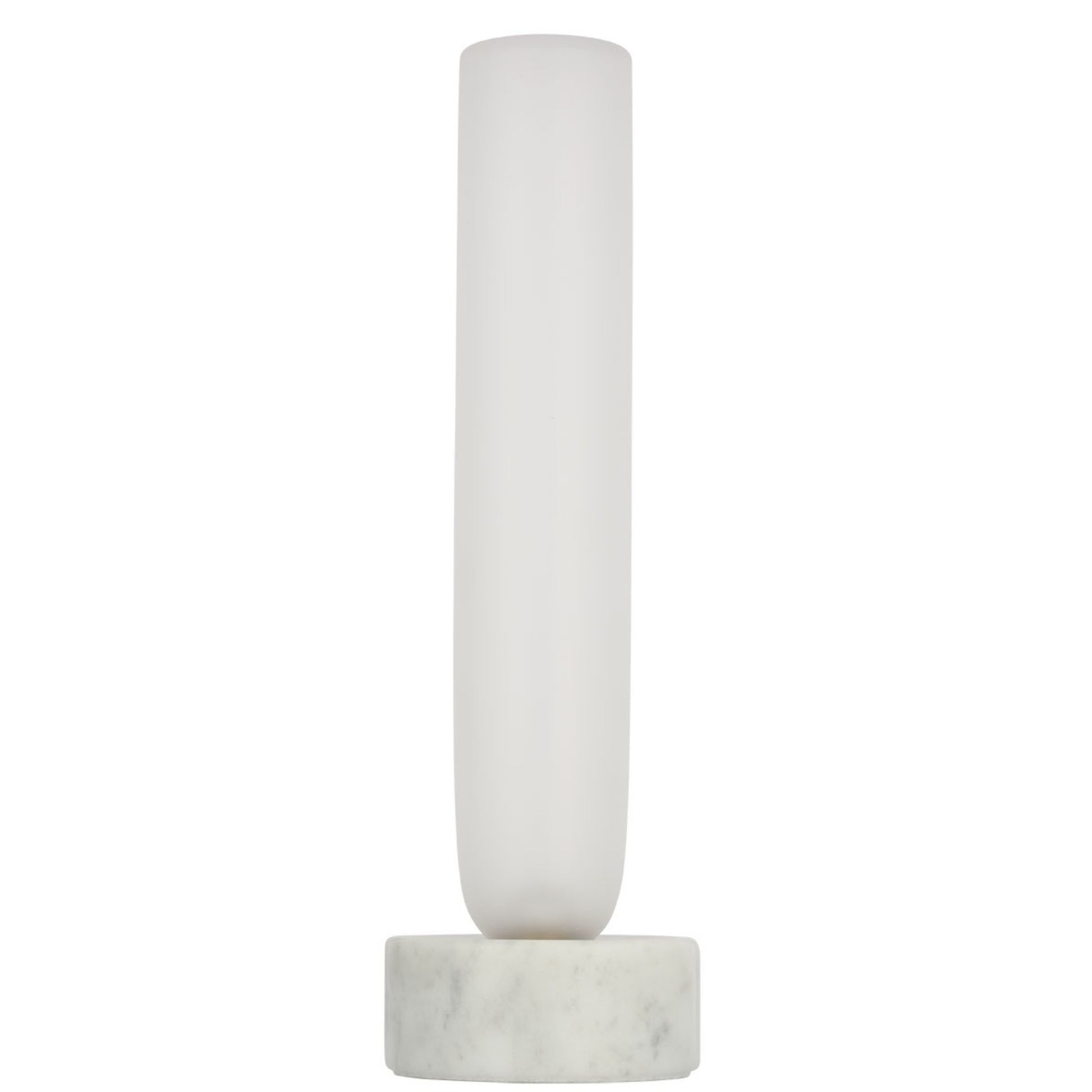 Volver 15" LED Small Table Lamp, 120-240V, White Marble Finish - Bees Lighting