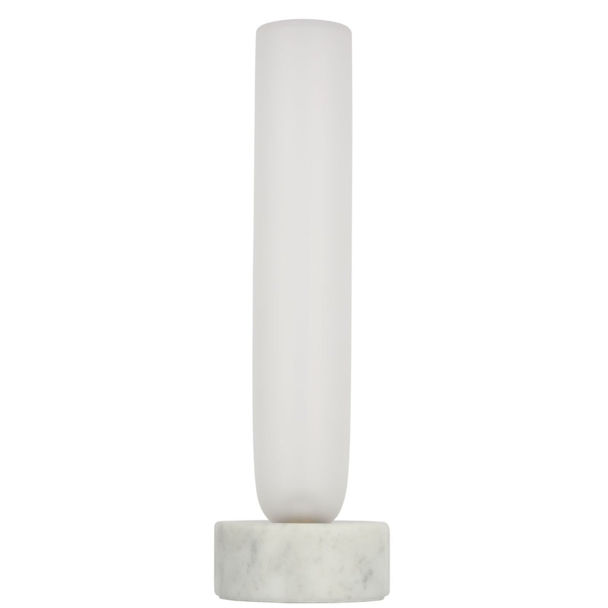 Volver 15" LED Small Table Lamp, 120-240V, White Marble Finish - Bees Lighting