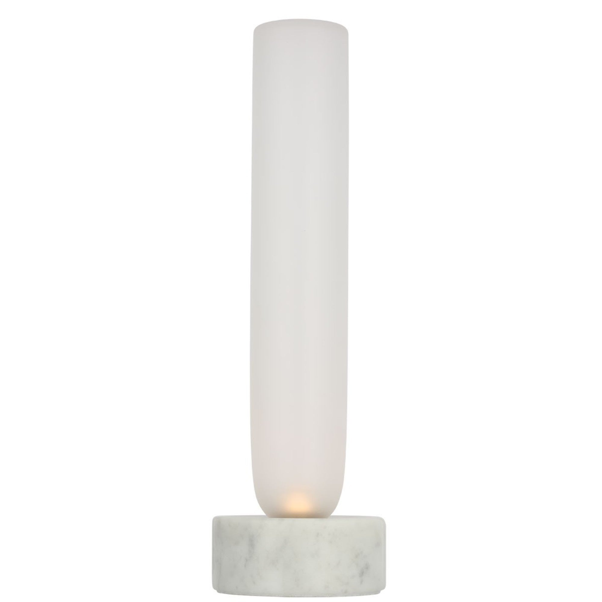 Volver 15" LED Small Table Lamp, 120-240V, White Marble Finish - Bees Lighting