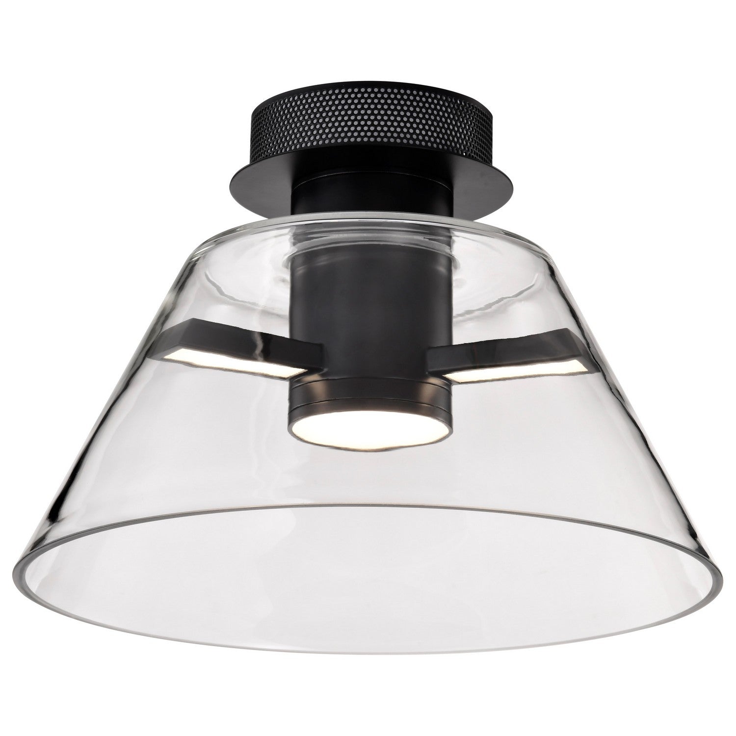 Edmond 14" LED Semi-flush Mount Light, Matte Black Finish - Bees Lighting