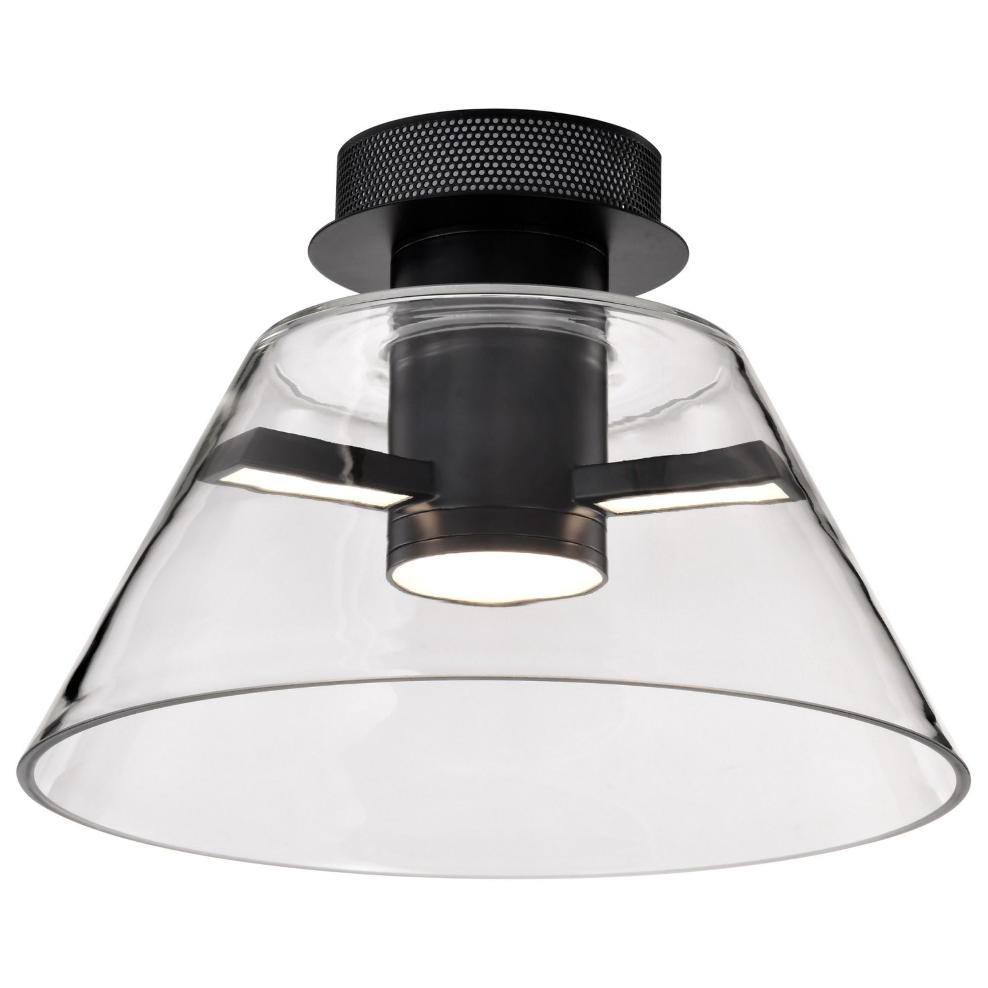 Edmond 14" LED Semi-flush Mount, Matte Black Finish - Bees Lighting