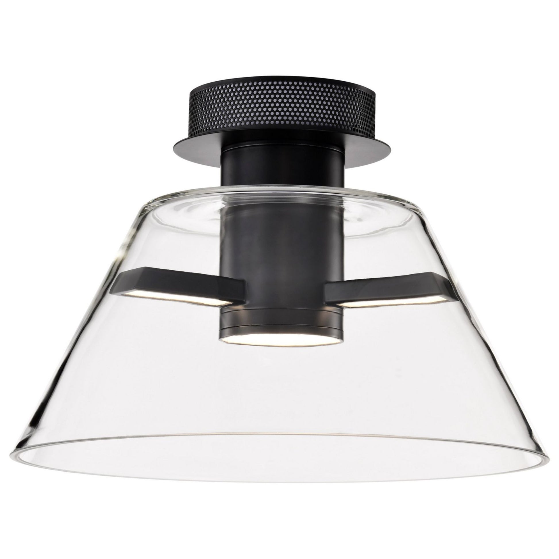 Edmond 14" LED Semi-flush Mount, Matte Black Finish - Bees Lighting