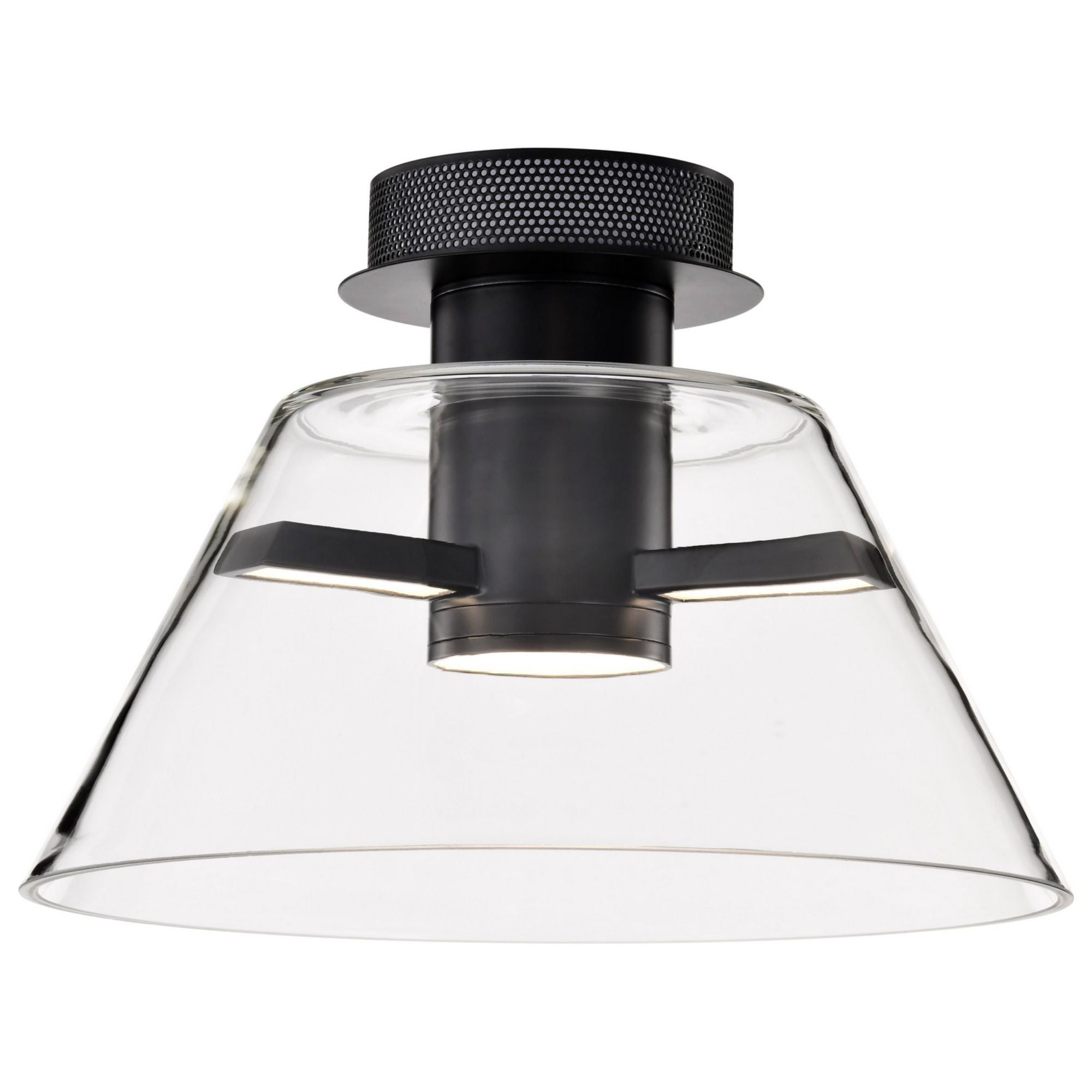 Edmond 14" LED Semi-flush Mount, Matte Black Finish - Bees Lighting