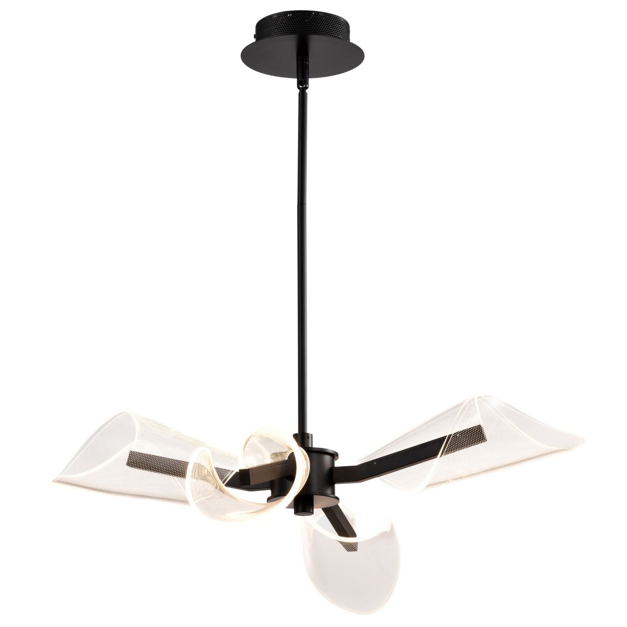 Sedona 27" 4 Lights LED Chandelier, Matte Black Finish