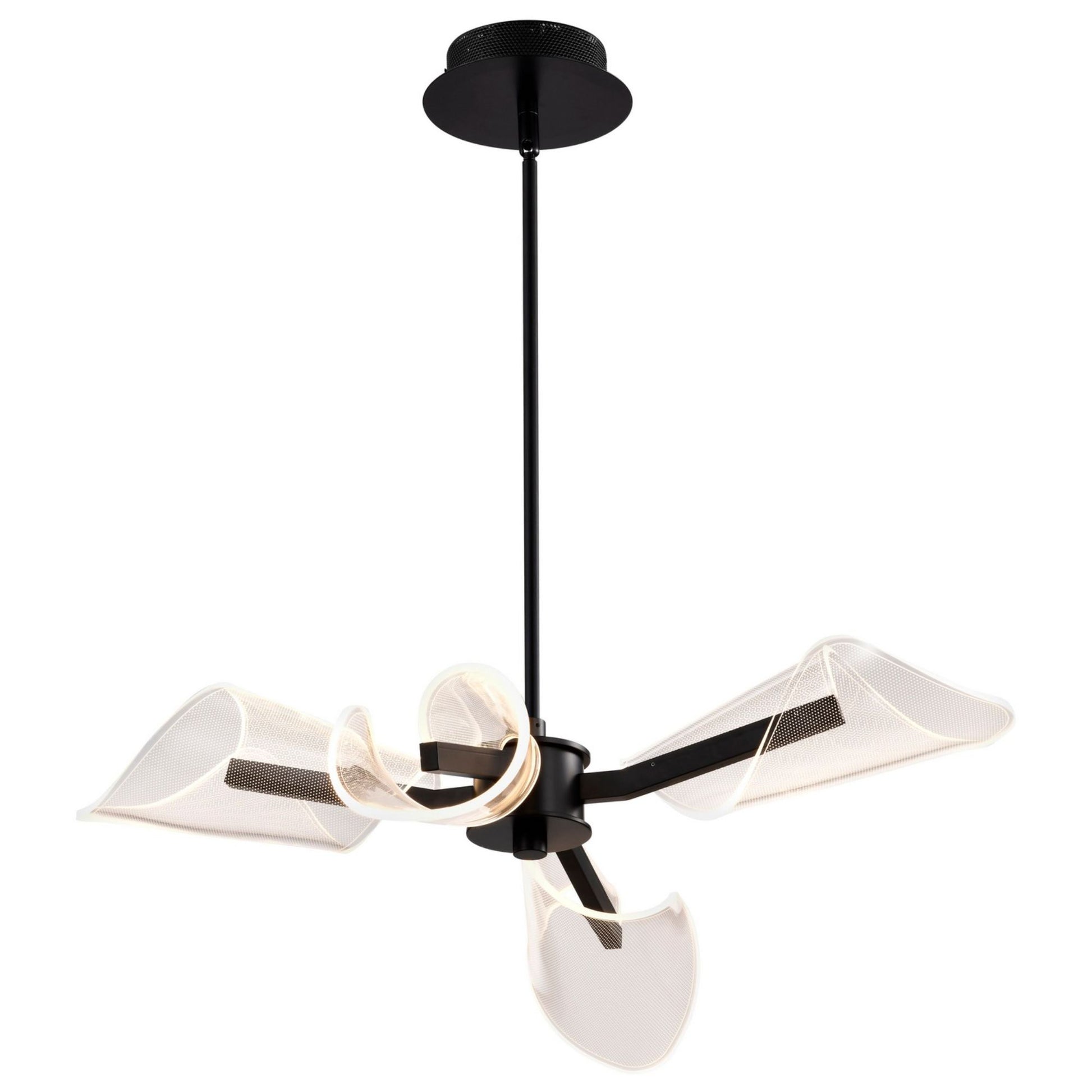 Sedona 27" 4 Lights LED Chandelier, Matte Black Finish - Bees Lighting