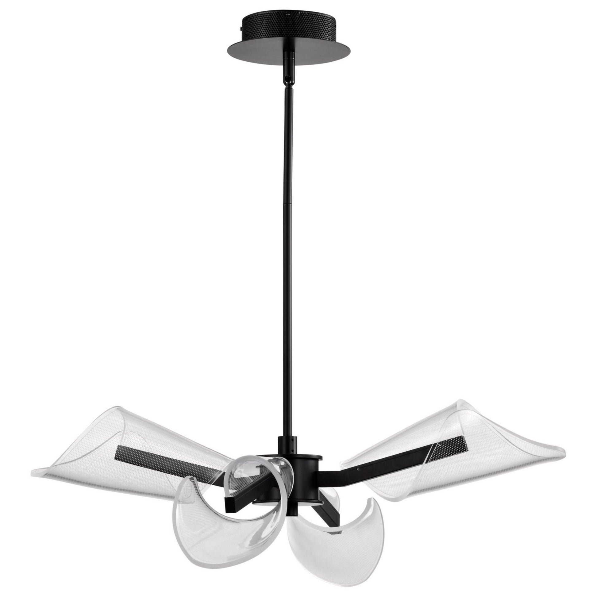 Sedona 27" 4 Lights LED Chandelier, Matte Black Finish - Bees Lighting