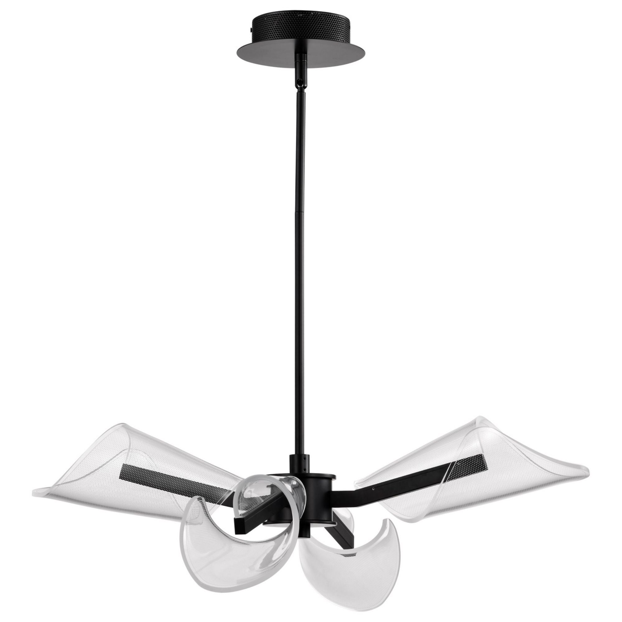 Sedona 27" 4 Lights LED Chandelier, Matte Black Finish - Bees Lighting