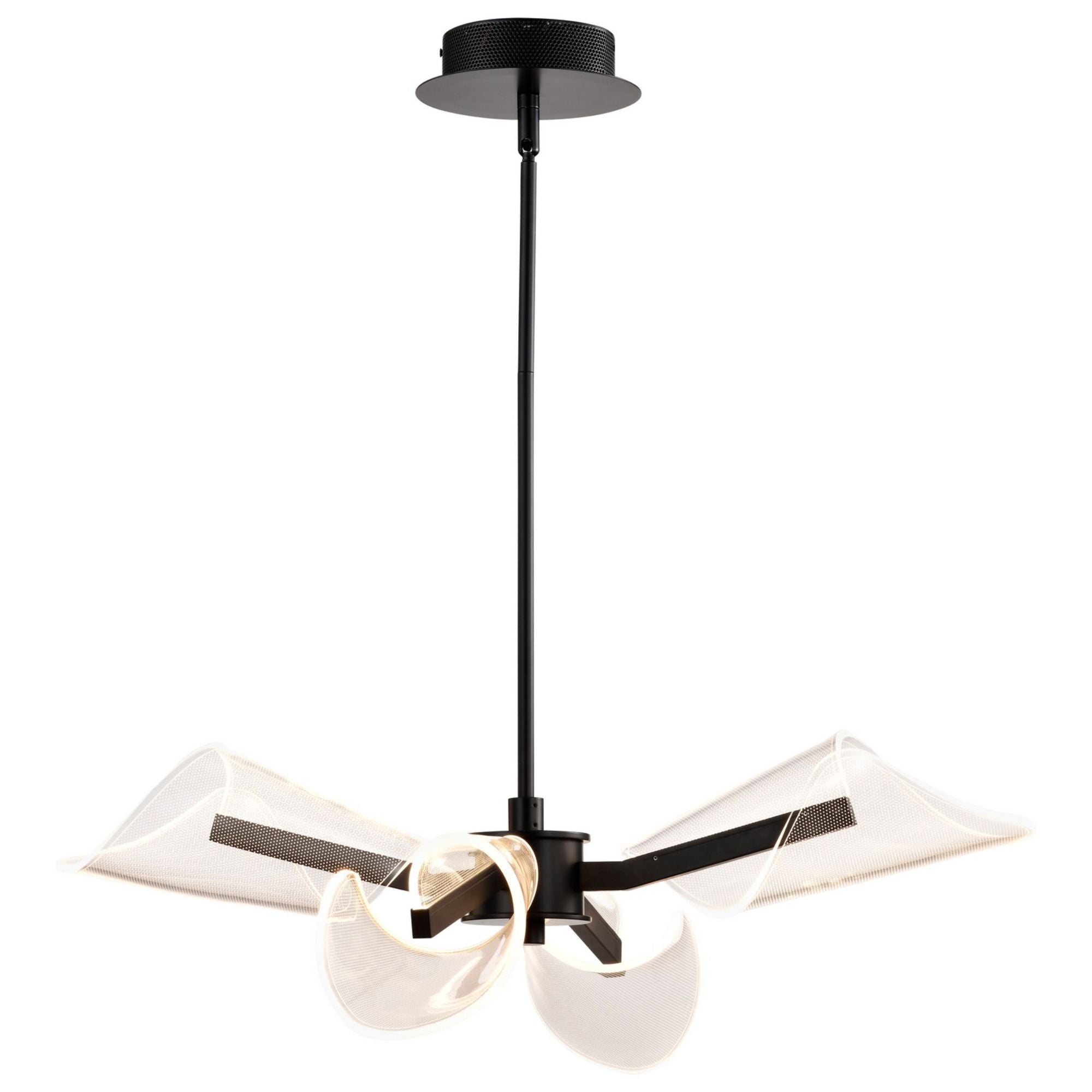 Sedona 27" 4 Lights LED Chandelier, Matte Black Finish - Bees Lighting
