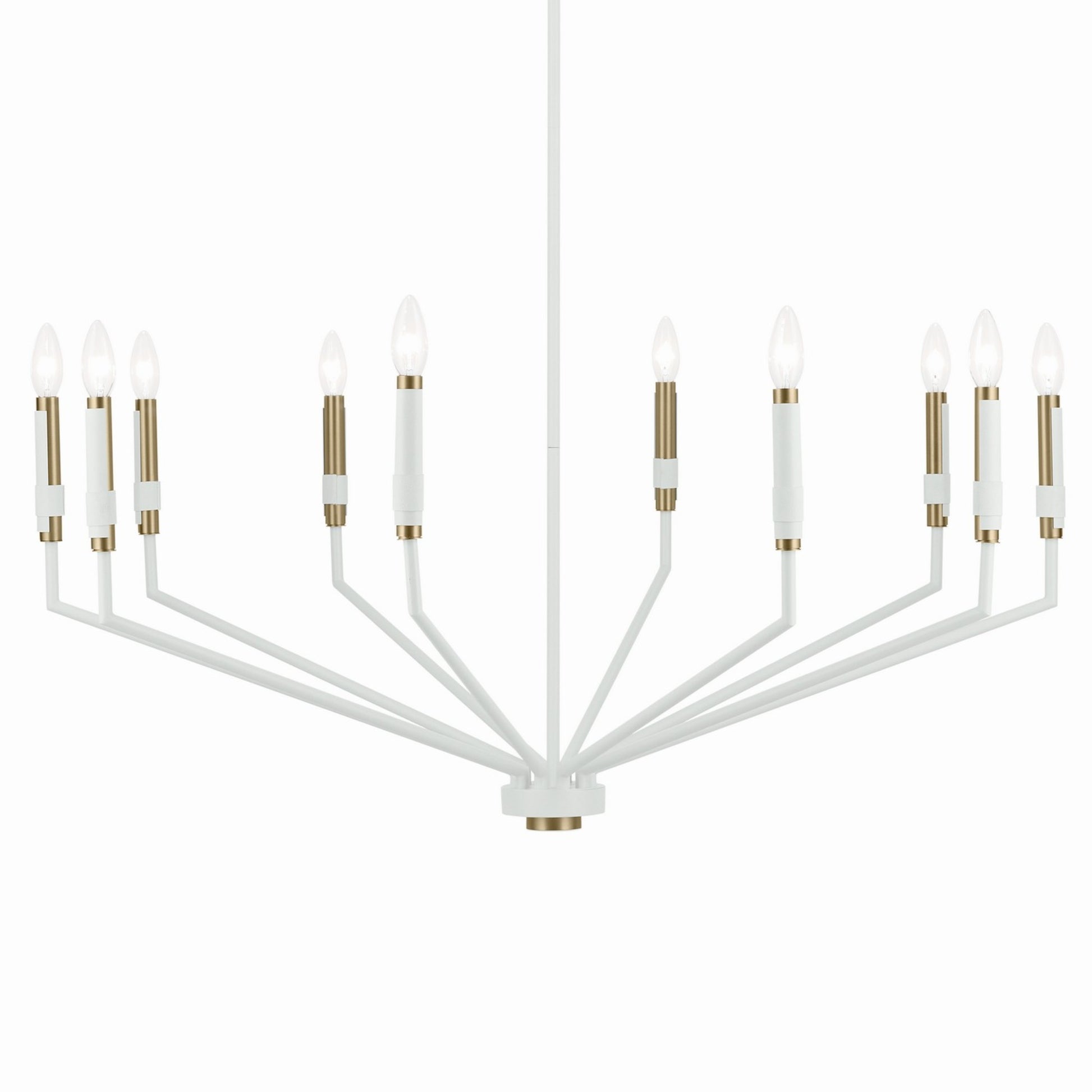 Armand 38" 10-Light Chandelier, White Finish - Bees Lighting