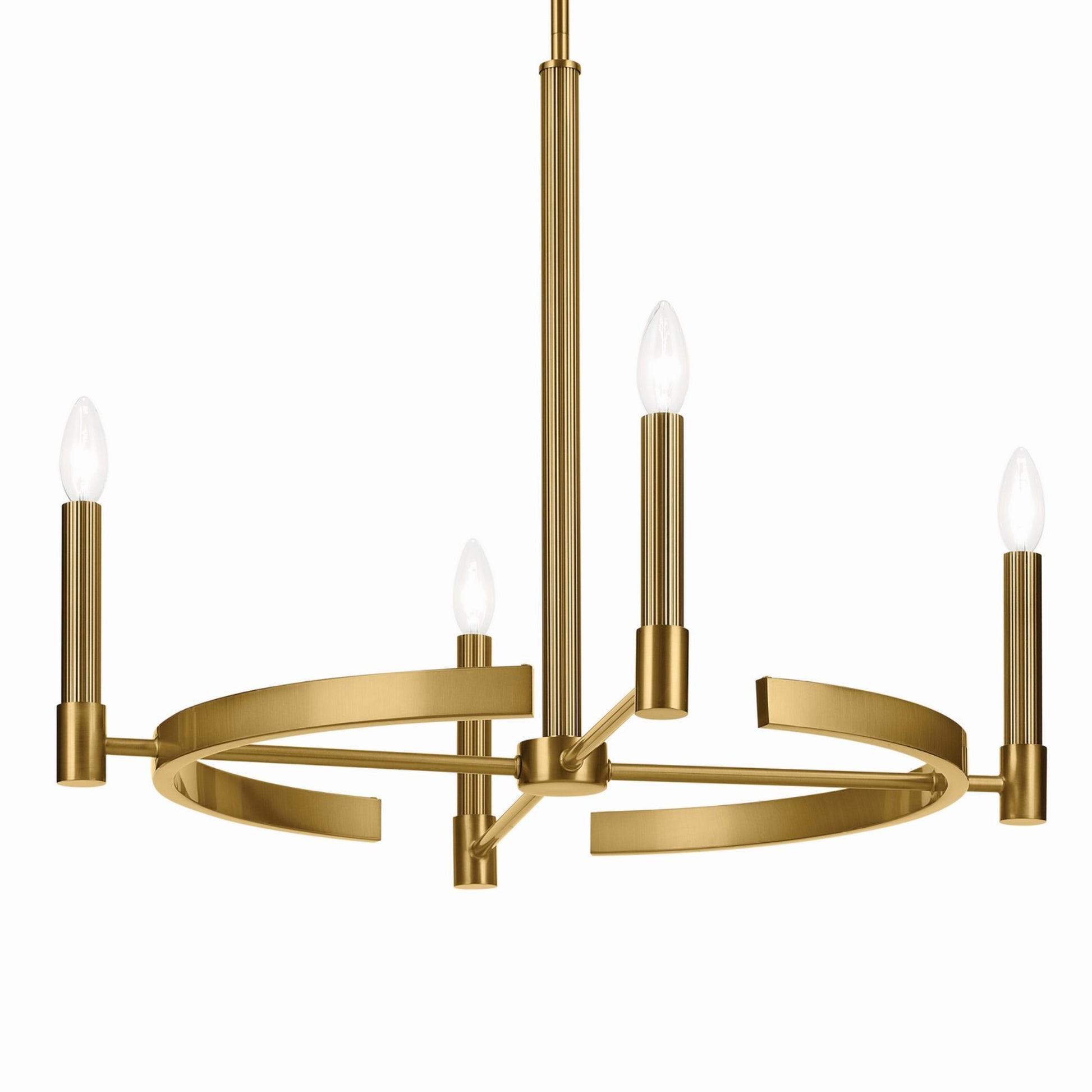 Tolani 26" 4-Light Chandelier, Brushed Natural Brass Finish - Bees Lighting