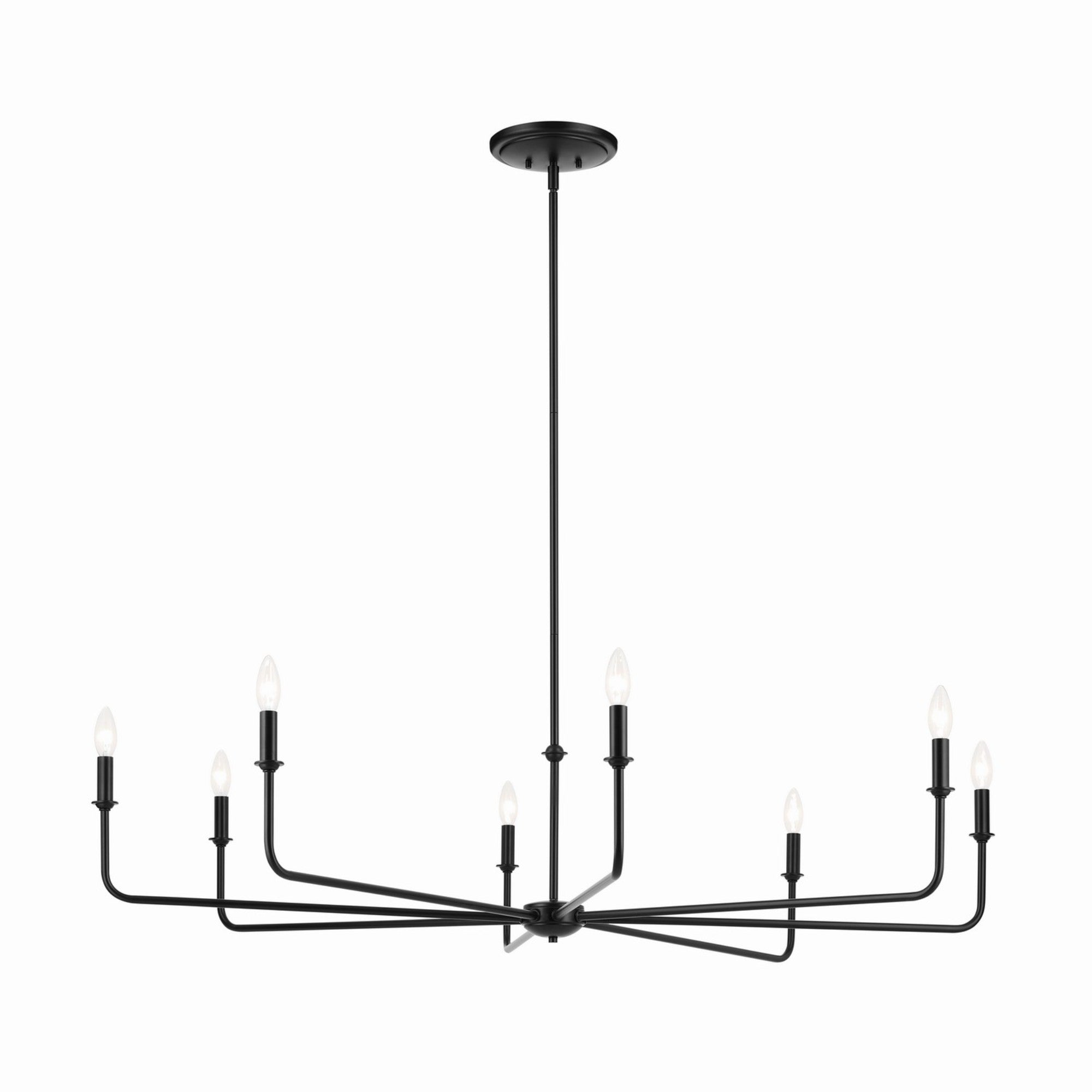Pallas 52" 8-Light Chandelier, Black Finish - Bees Lighting