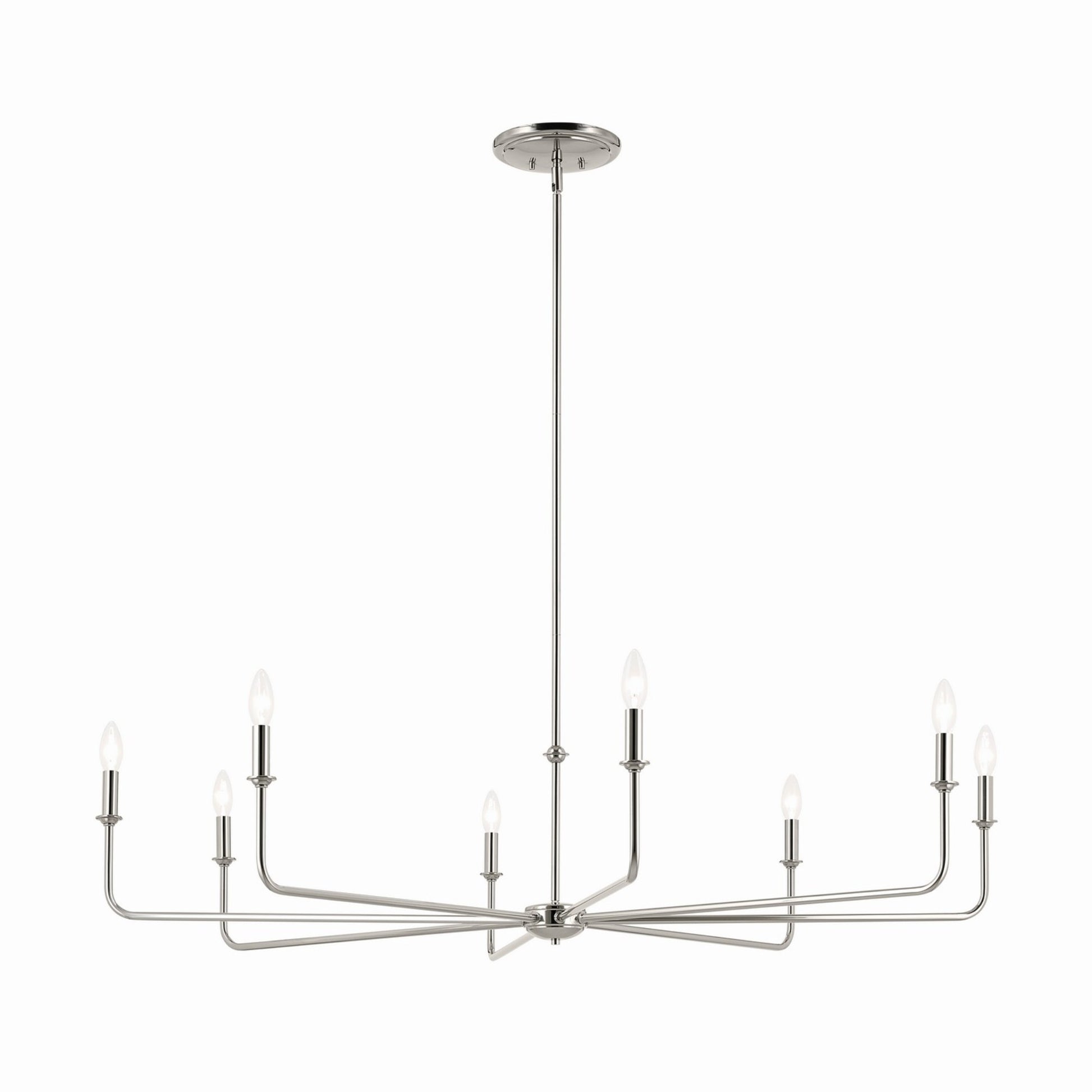 Pallas 52" 8-Light Chandelier, Polished Nickel Finish - Bees Lighting