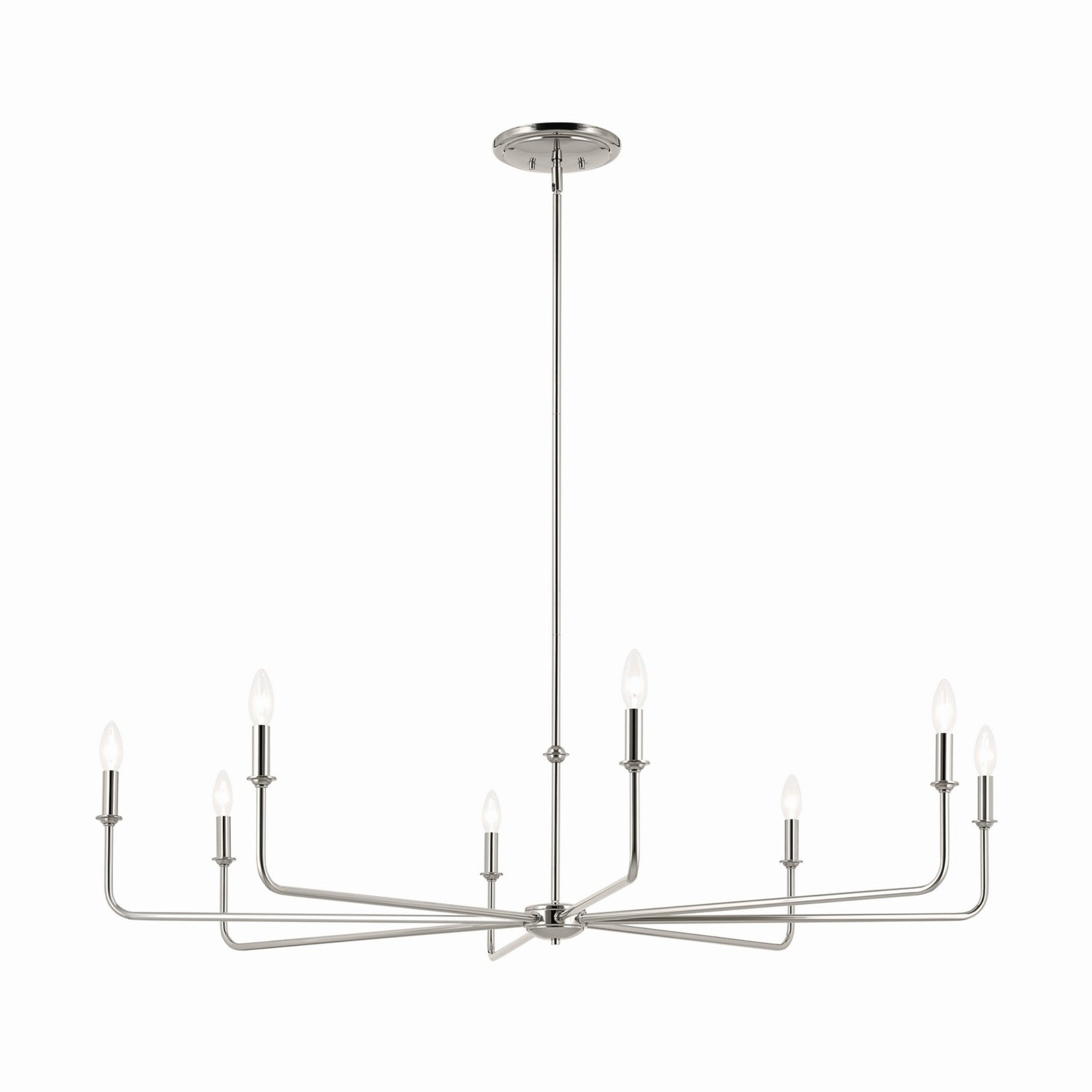 Pallas 52" 8-Light Chandelier, Polished Nickel Finish - Bees Lighting