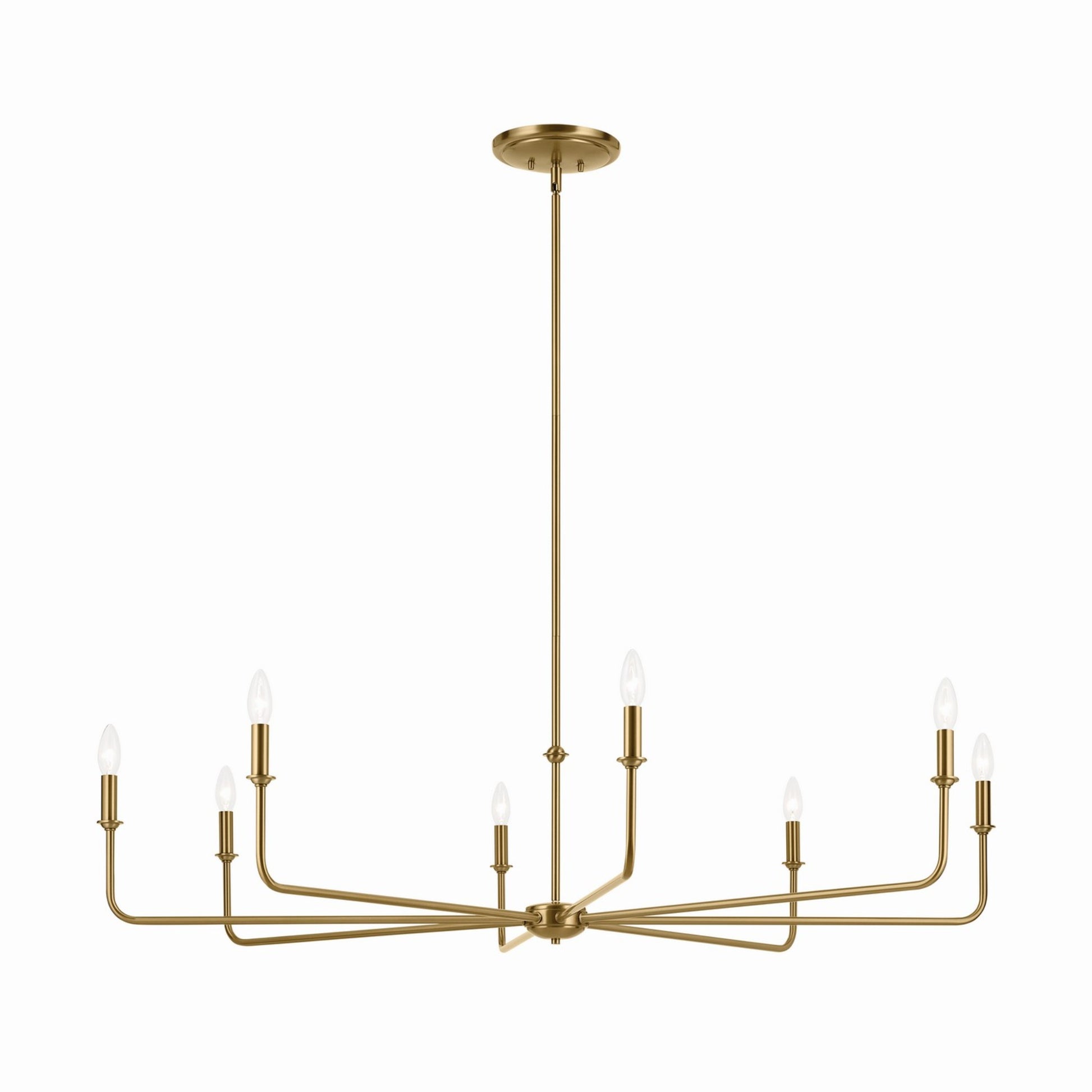 Pallas 52" 8-Light Chandelier, Brushed Natural Brass Finish - Bees Lighting