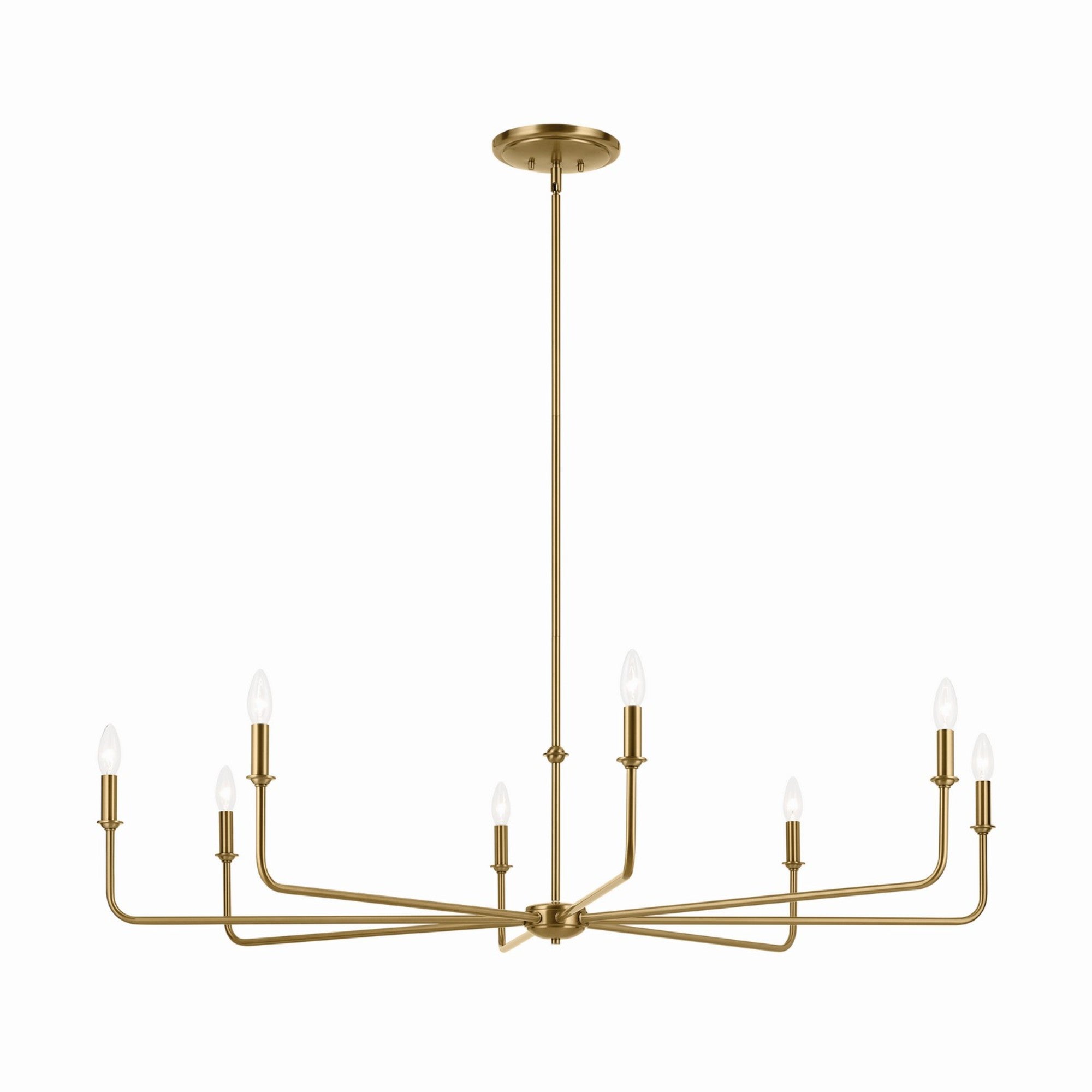 Pallas 52" 8-Light Chandelier, Brushed Natural Brass Finish - Bees Lighting