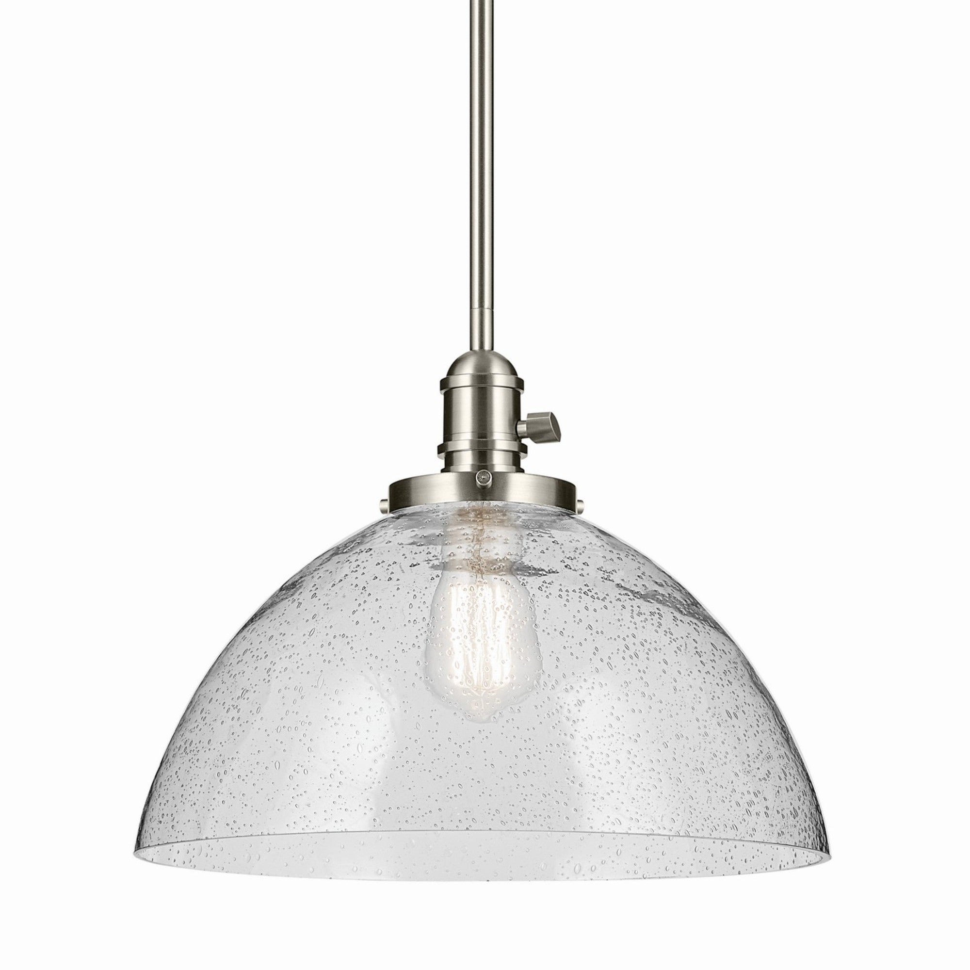 Avery 14" Dome Pendant, Brushed Nickel Finish - Bees Lighting