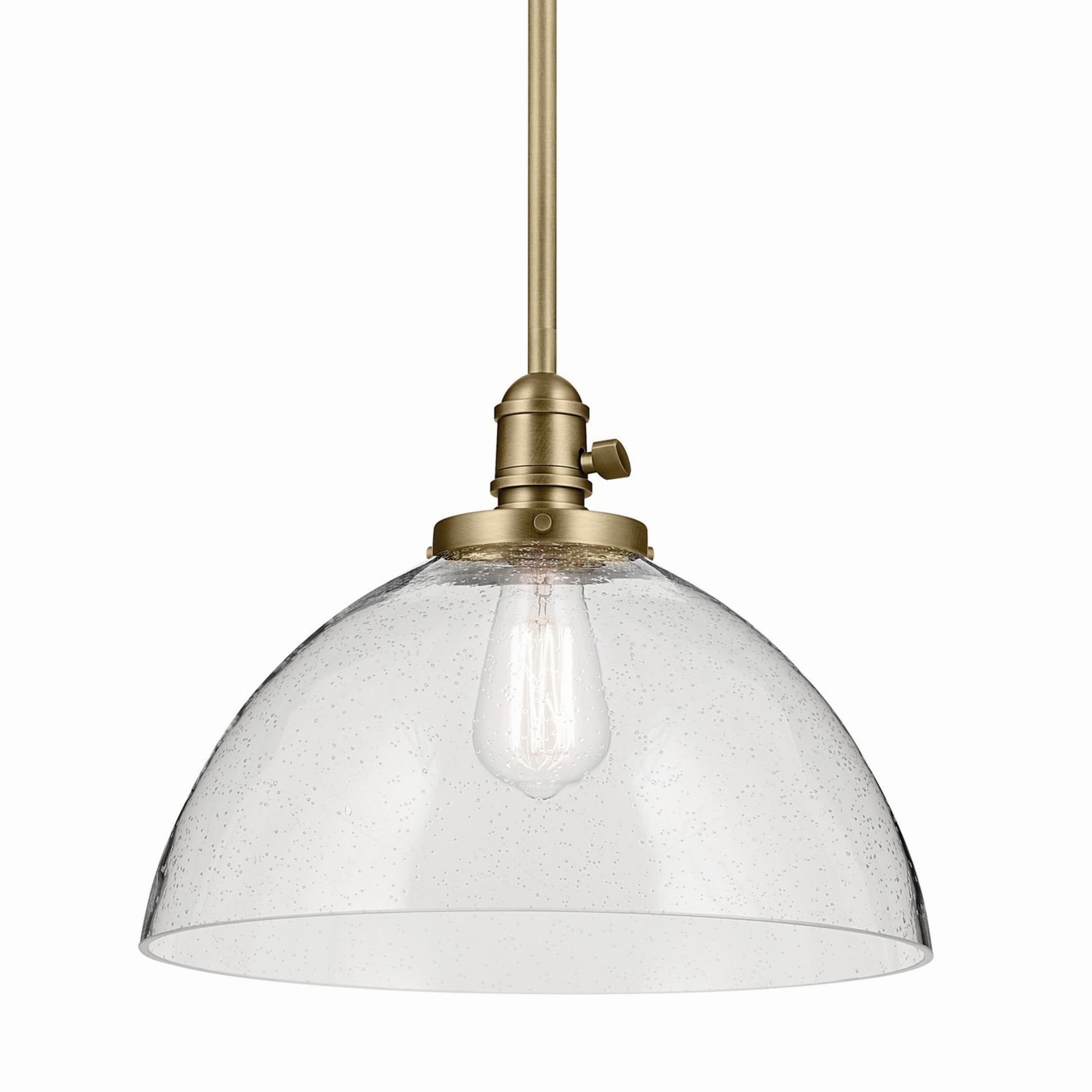 Avery 14" Dome Pendant, Natural Brass Finish - Bees Lighting
