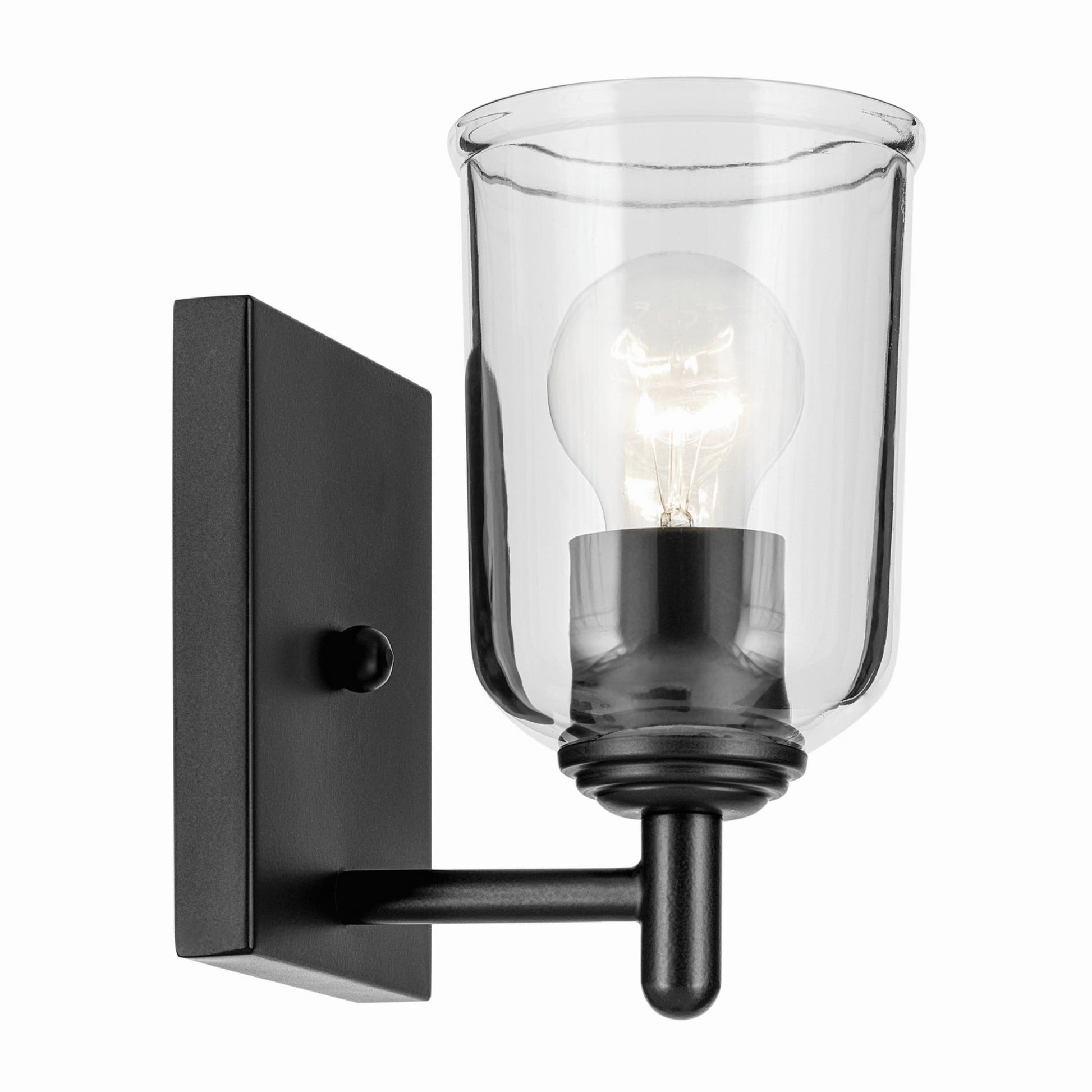 Shailene 5" Wall Sconce, Black Finish, Clear Glass - Bees Lighting