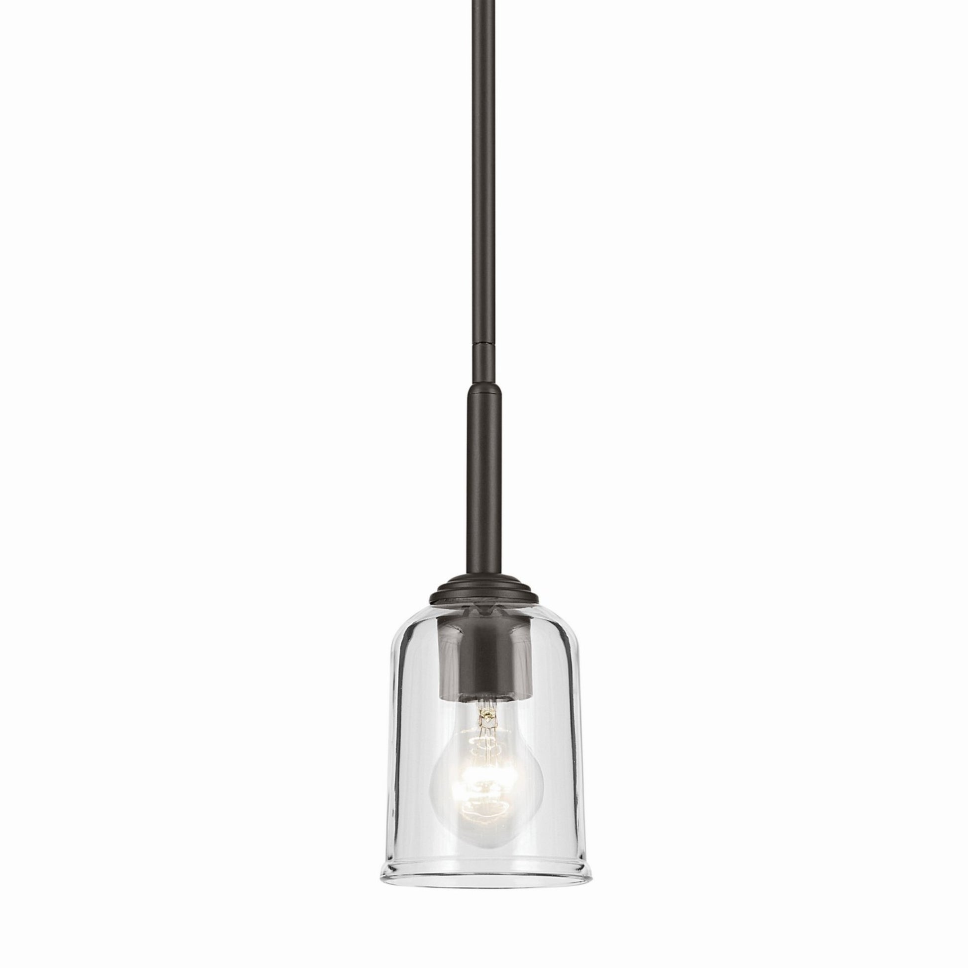 Shailene 5" Mini Pendant, Olde Bronze Finish, Clear Glass - Bees Lighting