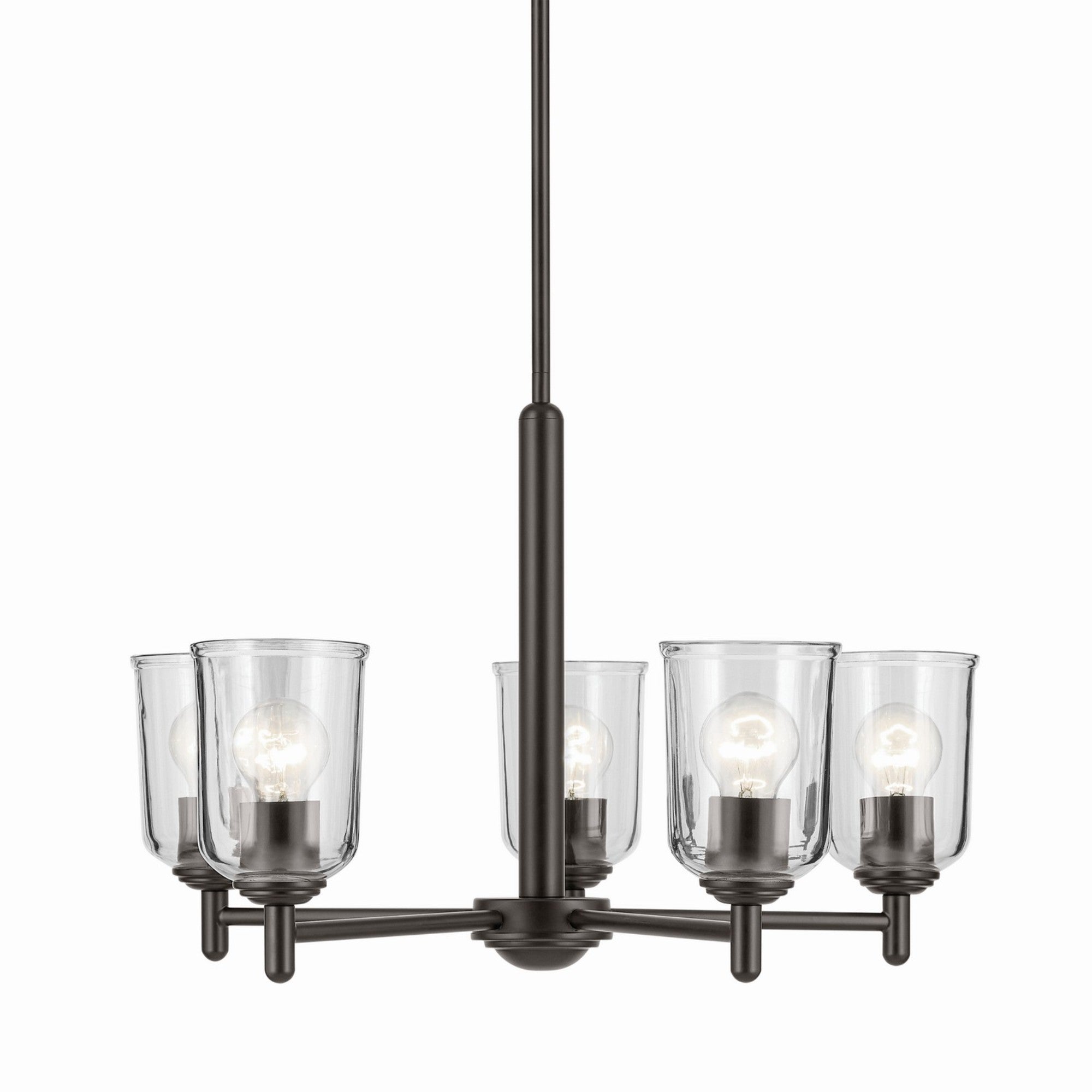 Shailene 24" 5-Light Chandelier, Olde Bronze Finish, Clear Glass - Bees Lighting