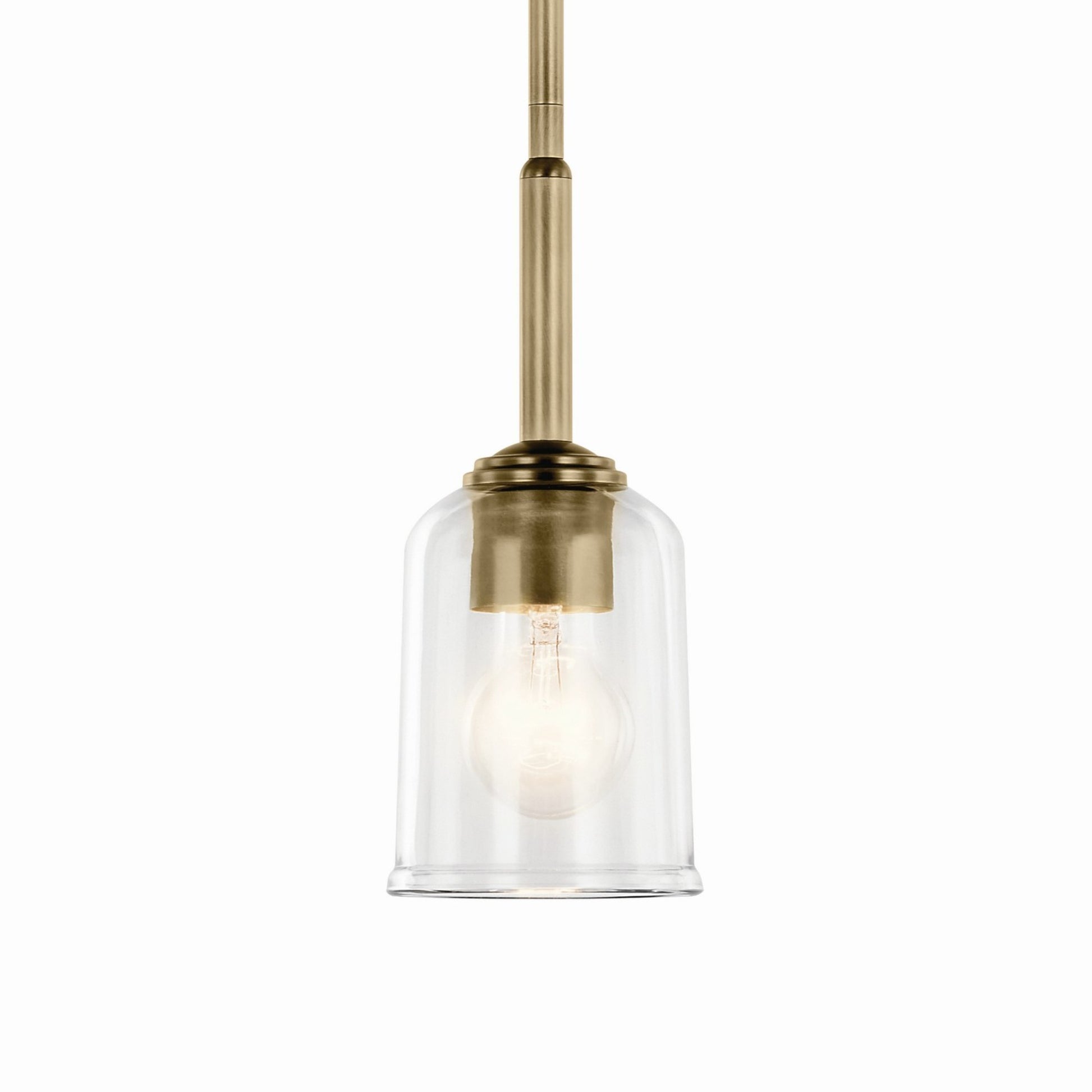 Shailene 5" Mini Pendant, Natural Brass Finish, Clear Glass - Bees Lighting