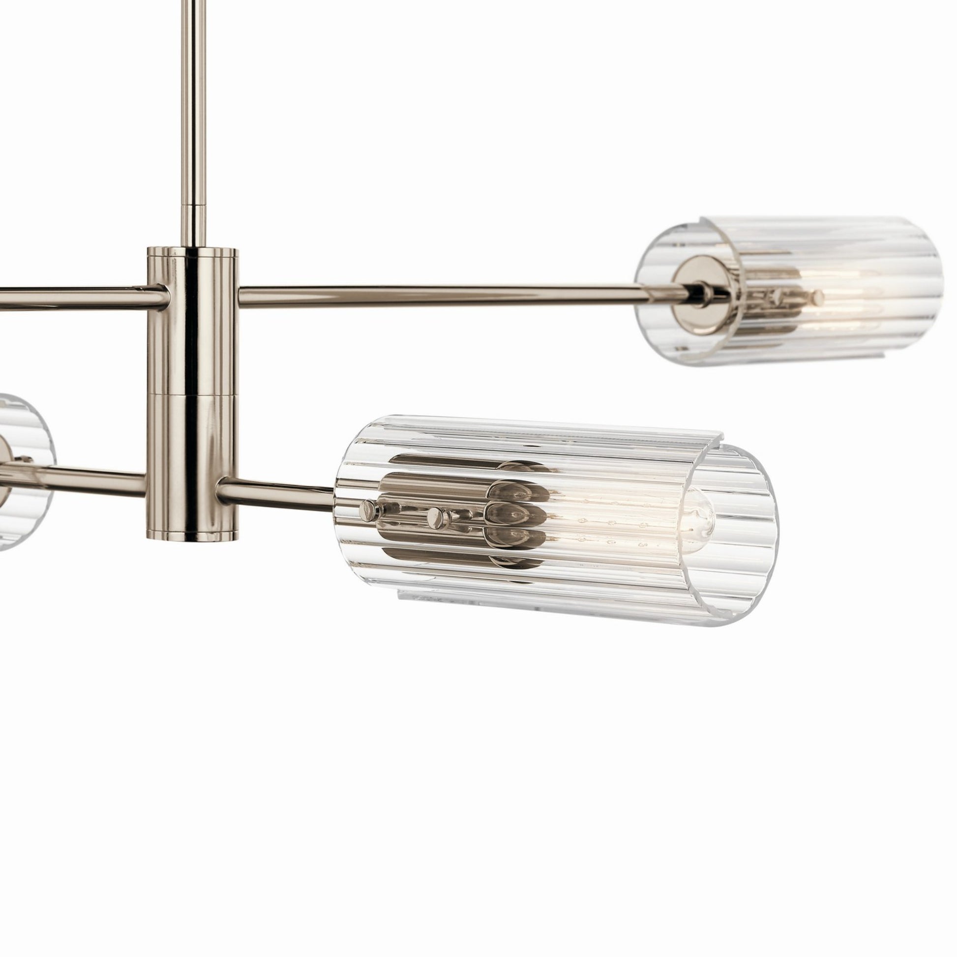 Velestino 48" 4-Light Linear Chandelier, Polished Nickel Finish - Bees Lighting