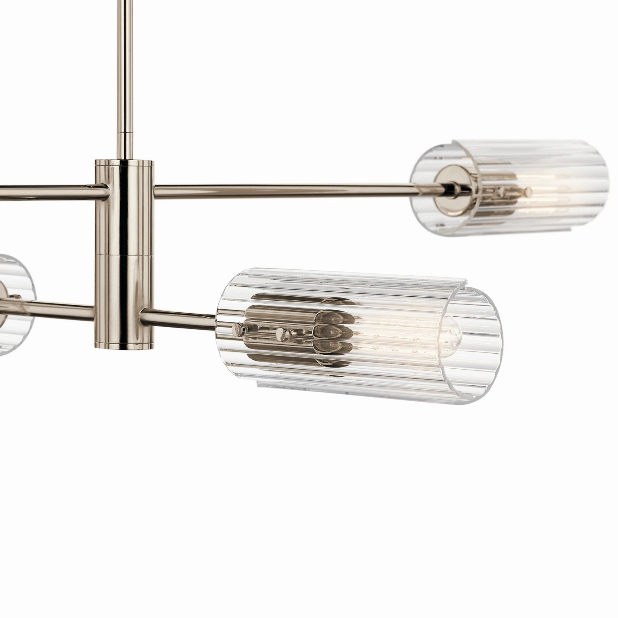 Velestino 48" 4-Light Linear Chandelier, Polished Nickel Finish - Bees Lighting