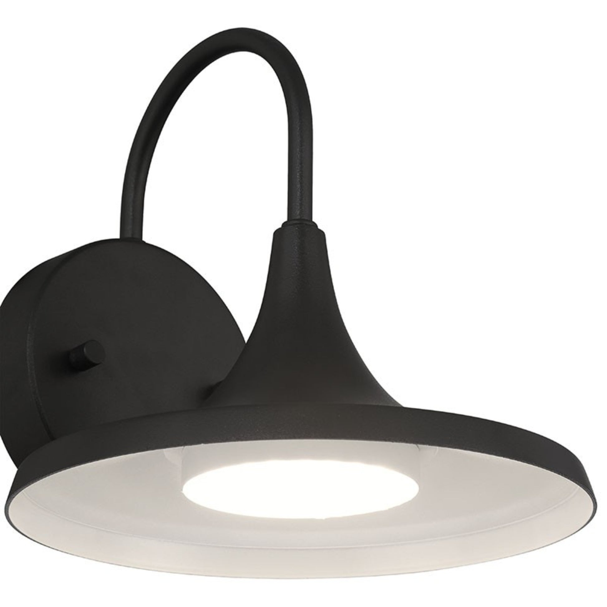Pella 8" LED Outdoor Wall Sconce, Black Finish - Bees Lighting